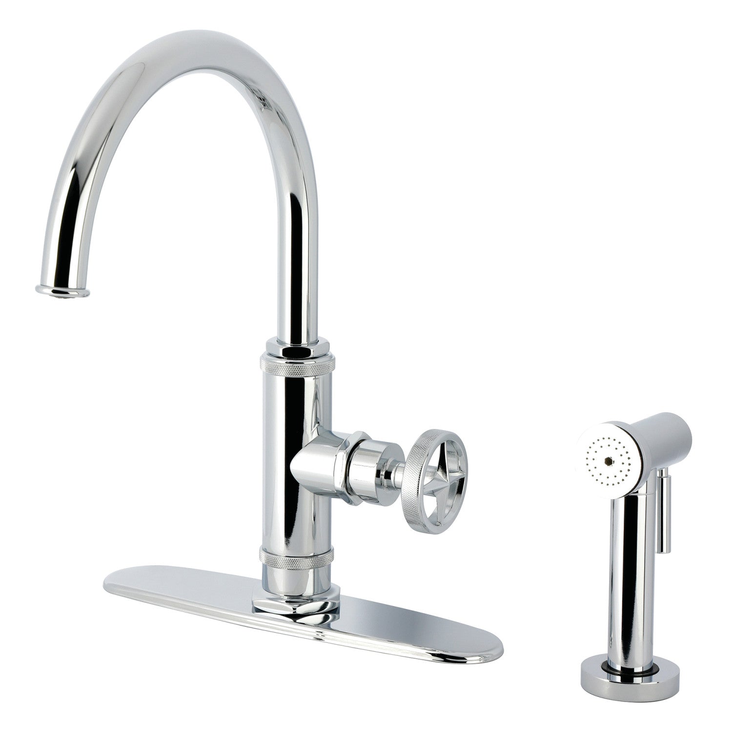 Kingston Sona KSD2431RNX - Robinet de cuisine à une poignée Ostro 2 trous, chrome poli