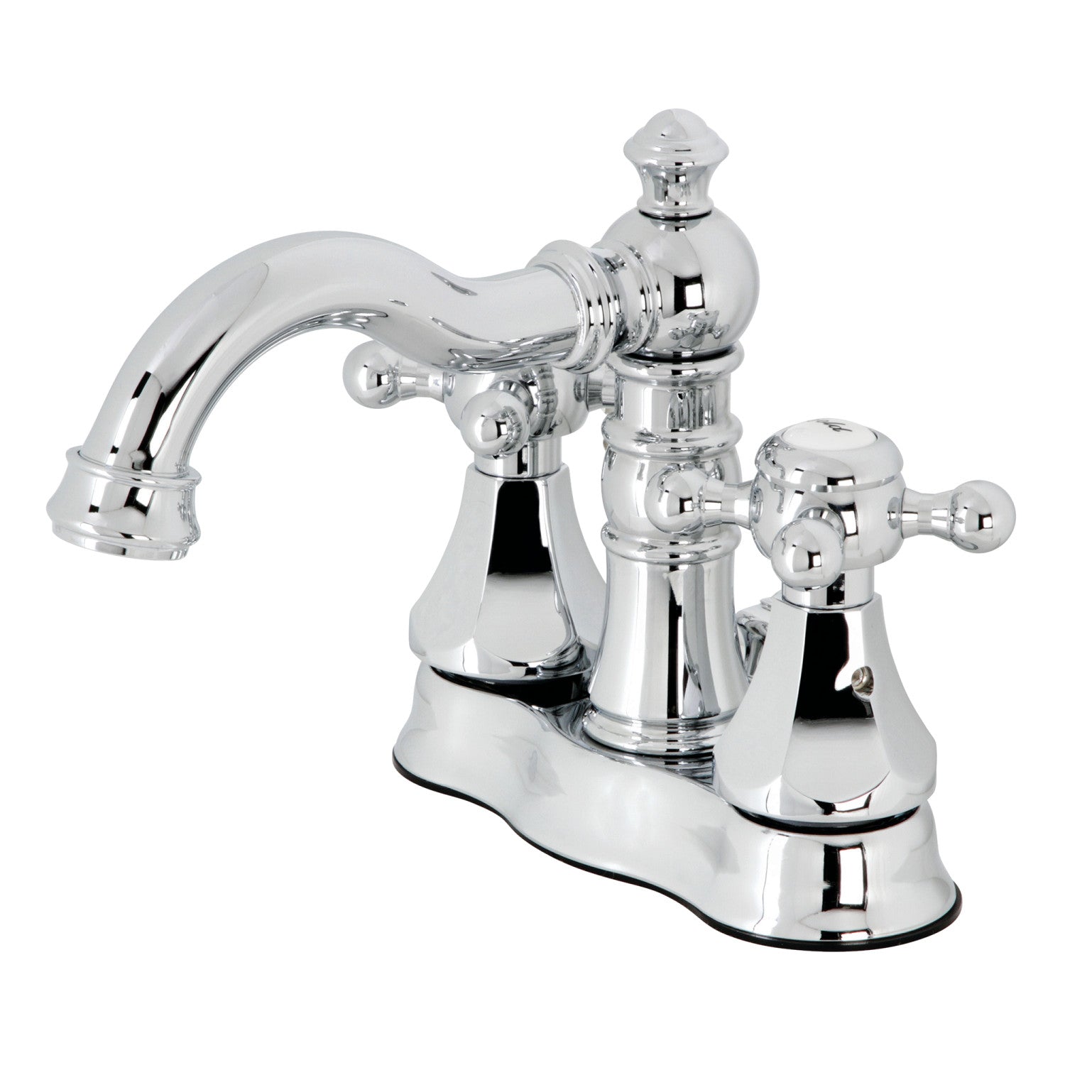 Kingston Heirloom FSC1601BX - Metropolitan Double-Handle 3 trous montage sur plage 4-Inch Centerset Robinet de salle de bains avec laiton à tirette, Chrome poli