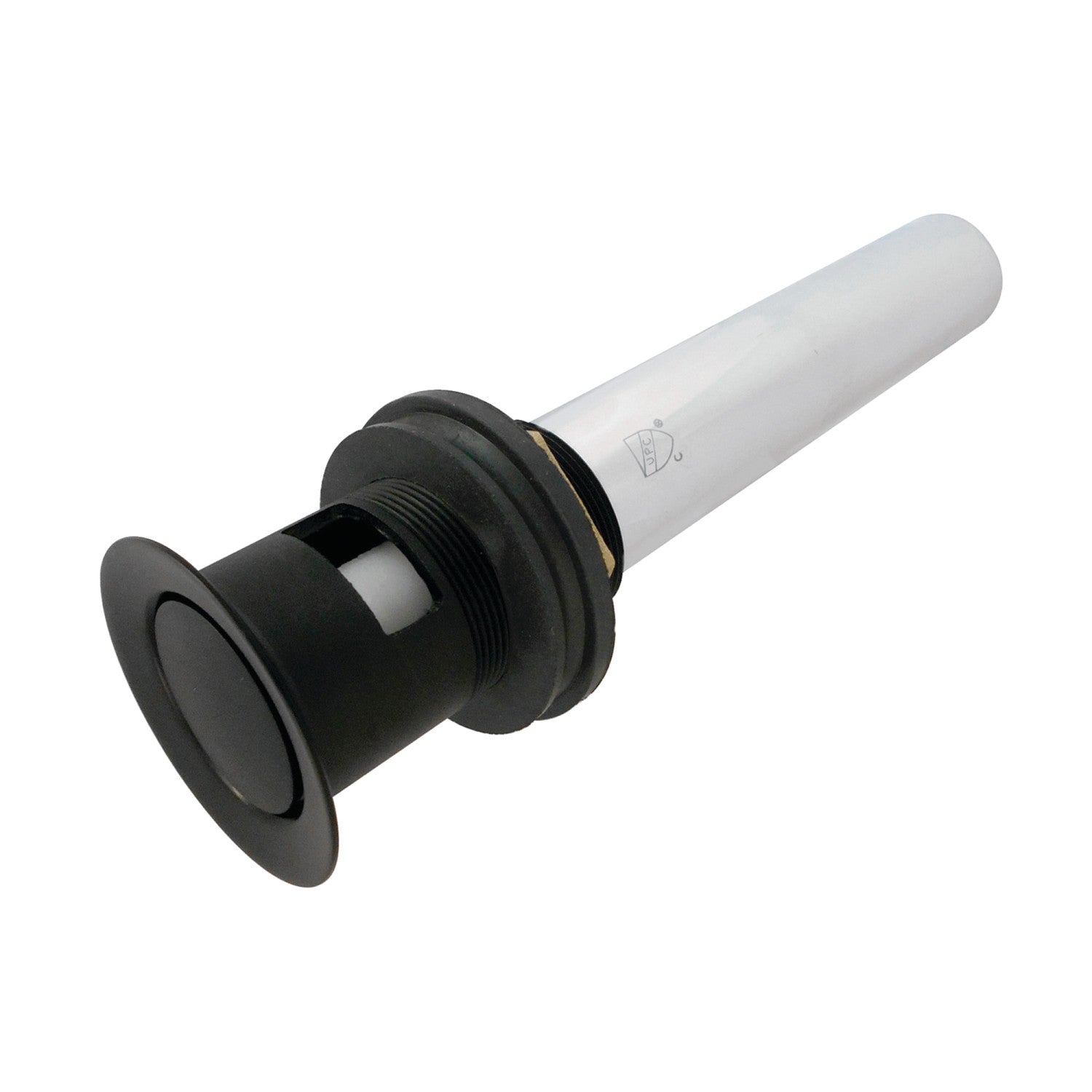 Kingston Trimscape KB8100MB Brass Push Pop-Up Bathroom Sink Drain with Overflow, 22 Gauge, Matte Black