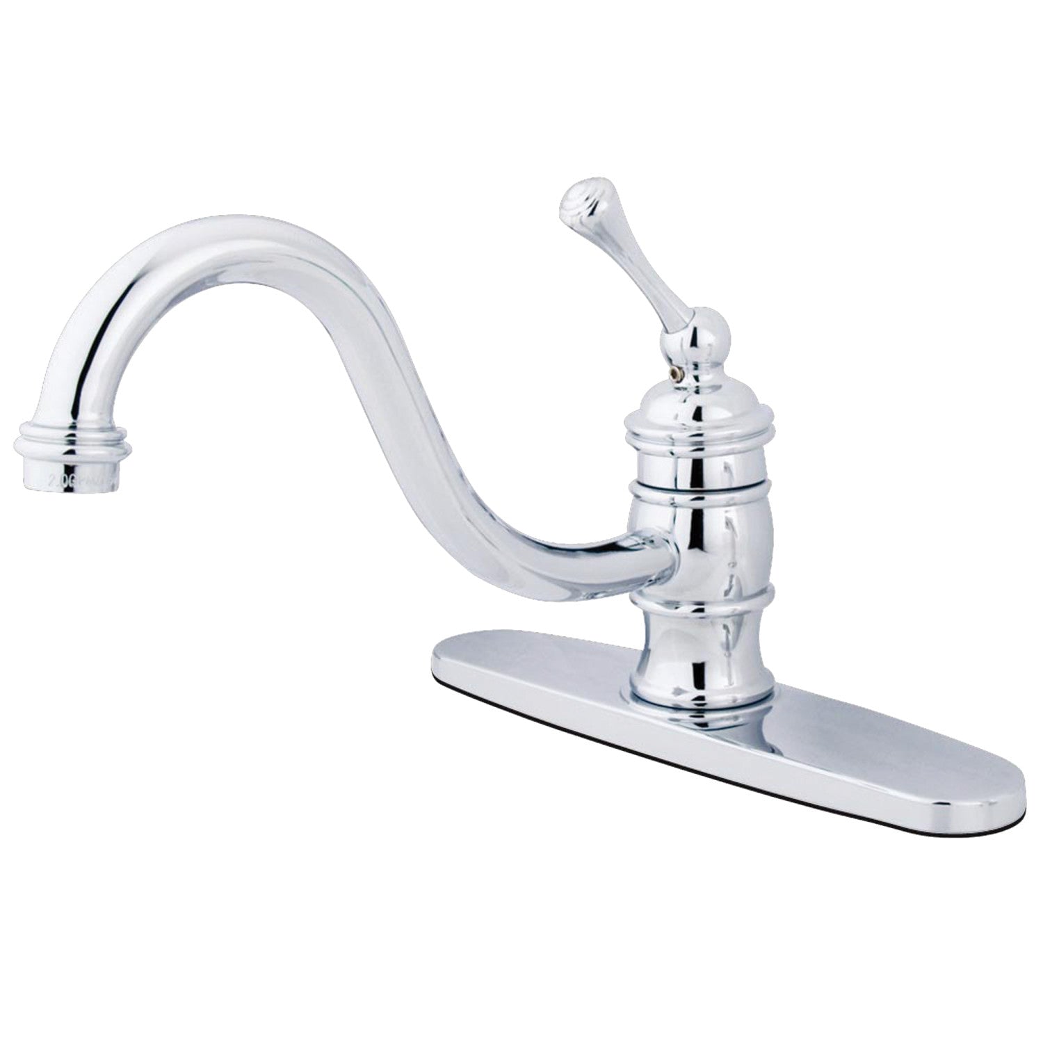 Kingston Heirloom KB3571BLLS - Robinet de cuisine à une poignée de restauration 1-or-3, chrome poli