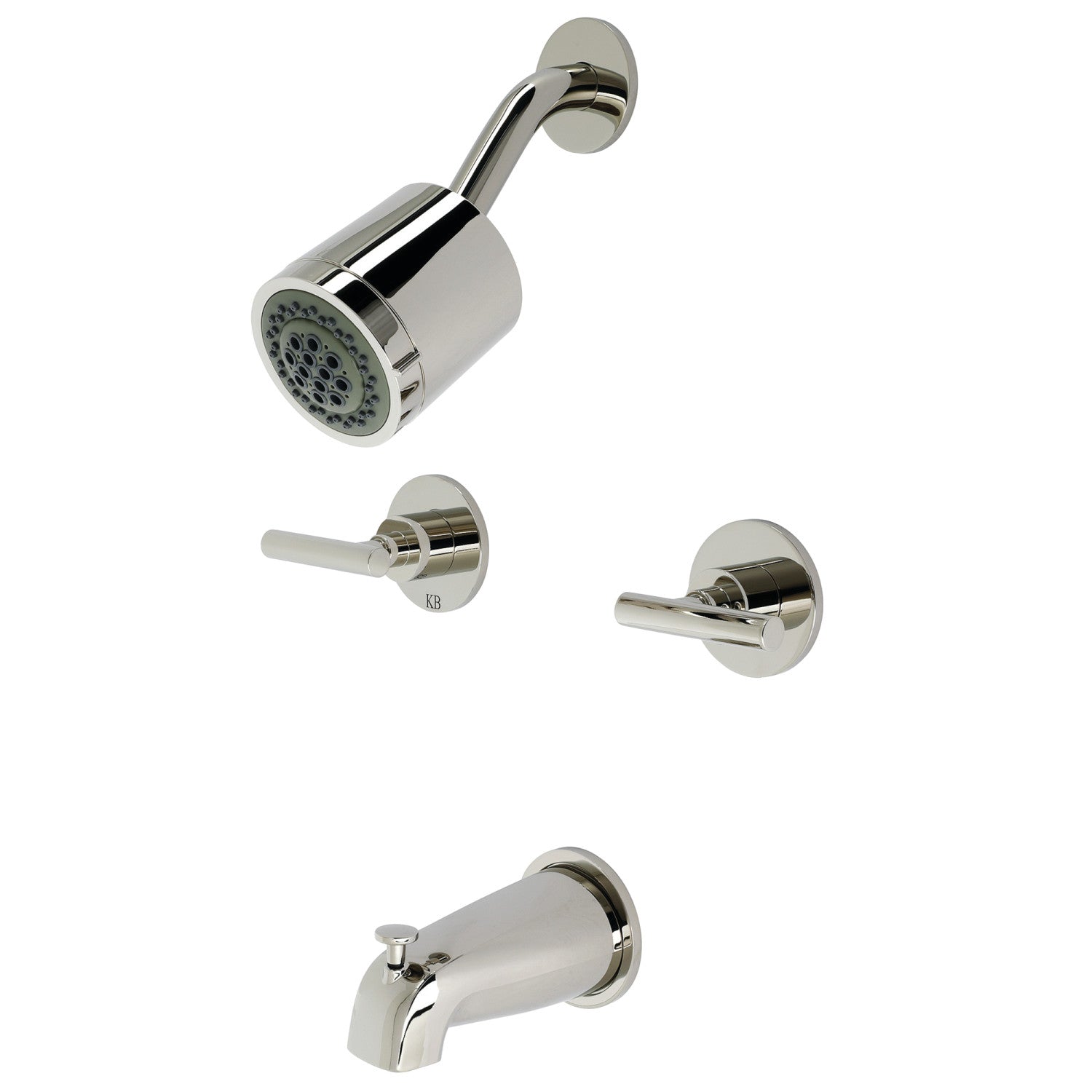 Kingston Sona KBX8146CML - Robinet de douche et baignoire à double poignée Manhattan, nickel poli