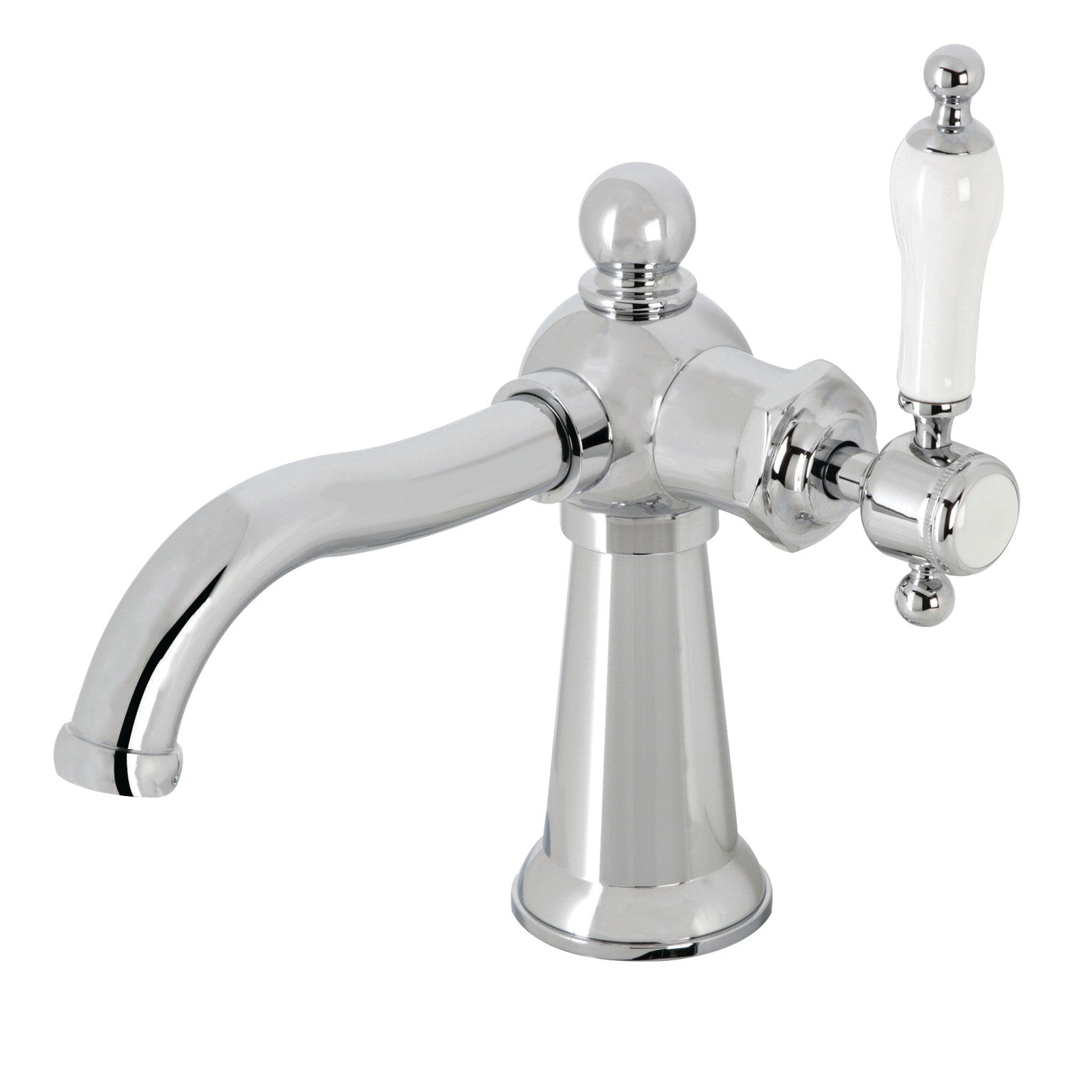 Kingston Heirloom KS154KLCP - Robinet de salle de bains à une poignée nautique 1 trou avec bonde à tirette, chrome poli