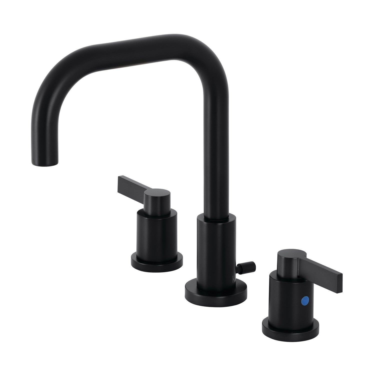 Kingston Sona FSC8930NDL - NuvoFusion Robinet de salle de bain à deux poignées 3 trous Robinet de salle de bain à montage étendu avec à tirette en laiton, noir mat