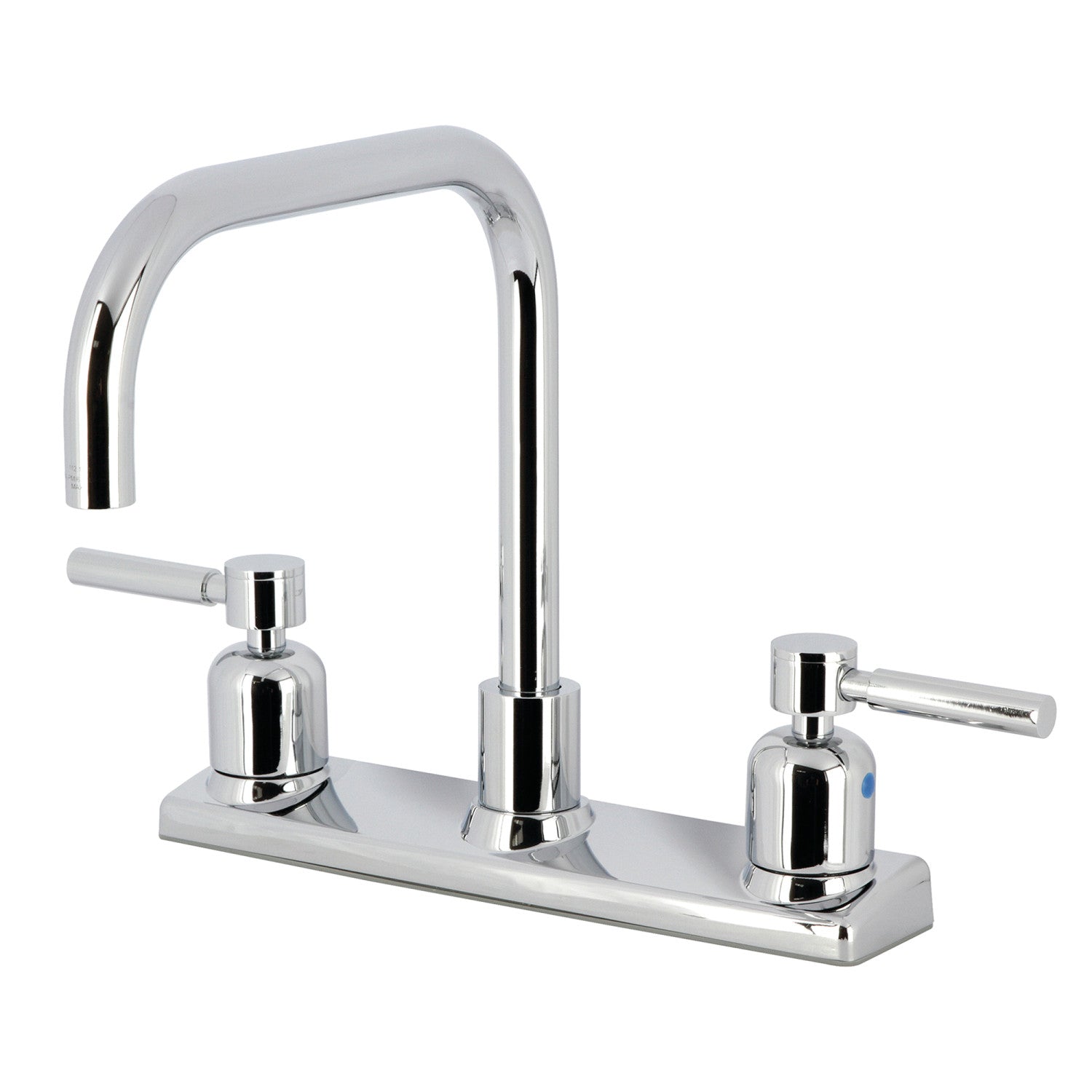 Kingston Sona FB2141DL - Robinet de cuisine central à deux poignées Concord 2 trous 8, chrome poli