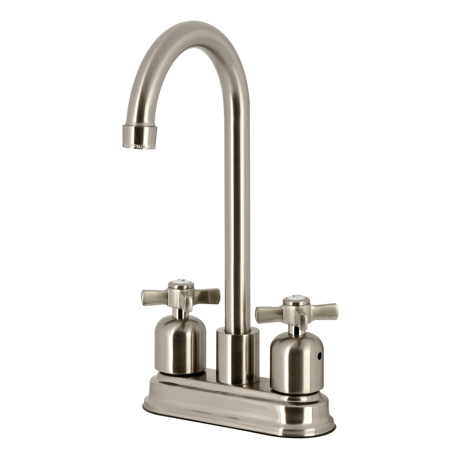 Kingston Tulare FB8498ZX - Robinet de bar à deux poignées Millennium 2 trous, nickel brossé