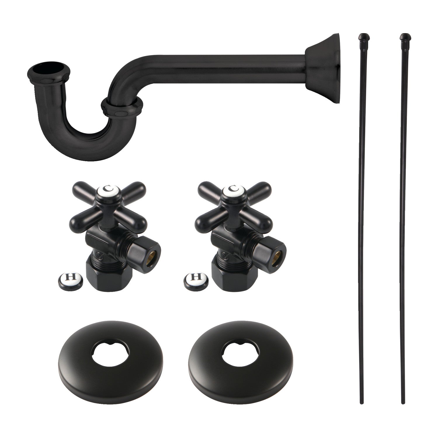 Kingston Heirloom KPK300 - Trimscape Traditional Plumbing Supply Kit Combo, Matte Black