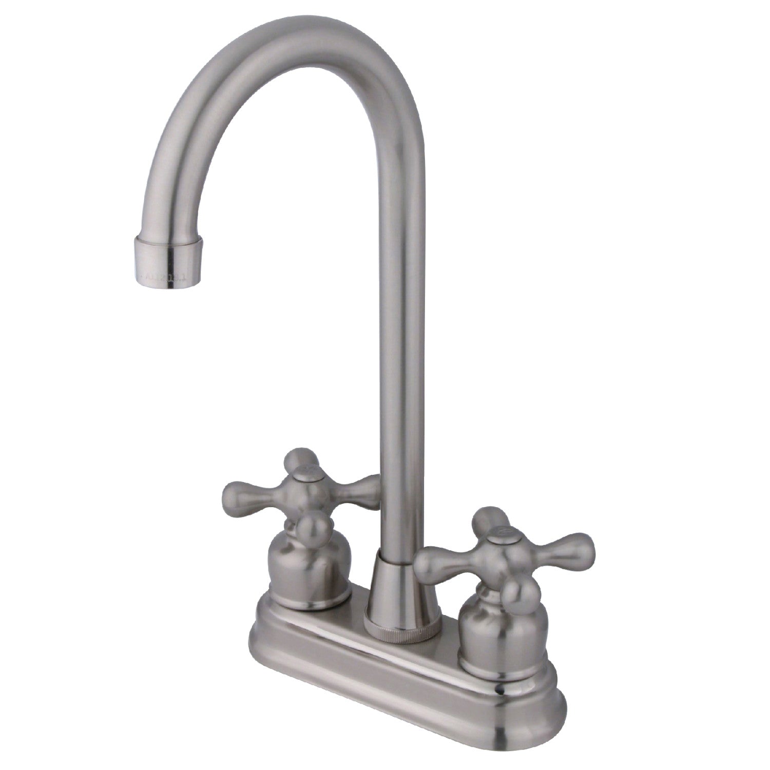 Kingston Tulare KB498AX - Robinet de bar à deux poignées victorienne 2 trous, nickel brossé