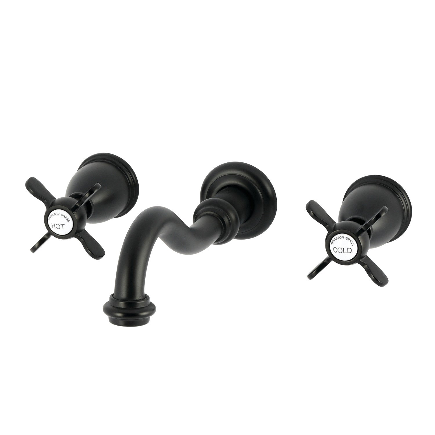 Kingston Heirloom KS3120BEX - Robinet de salle de bains à double poignée Essex 3 trous, noir mat