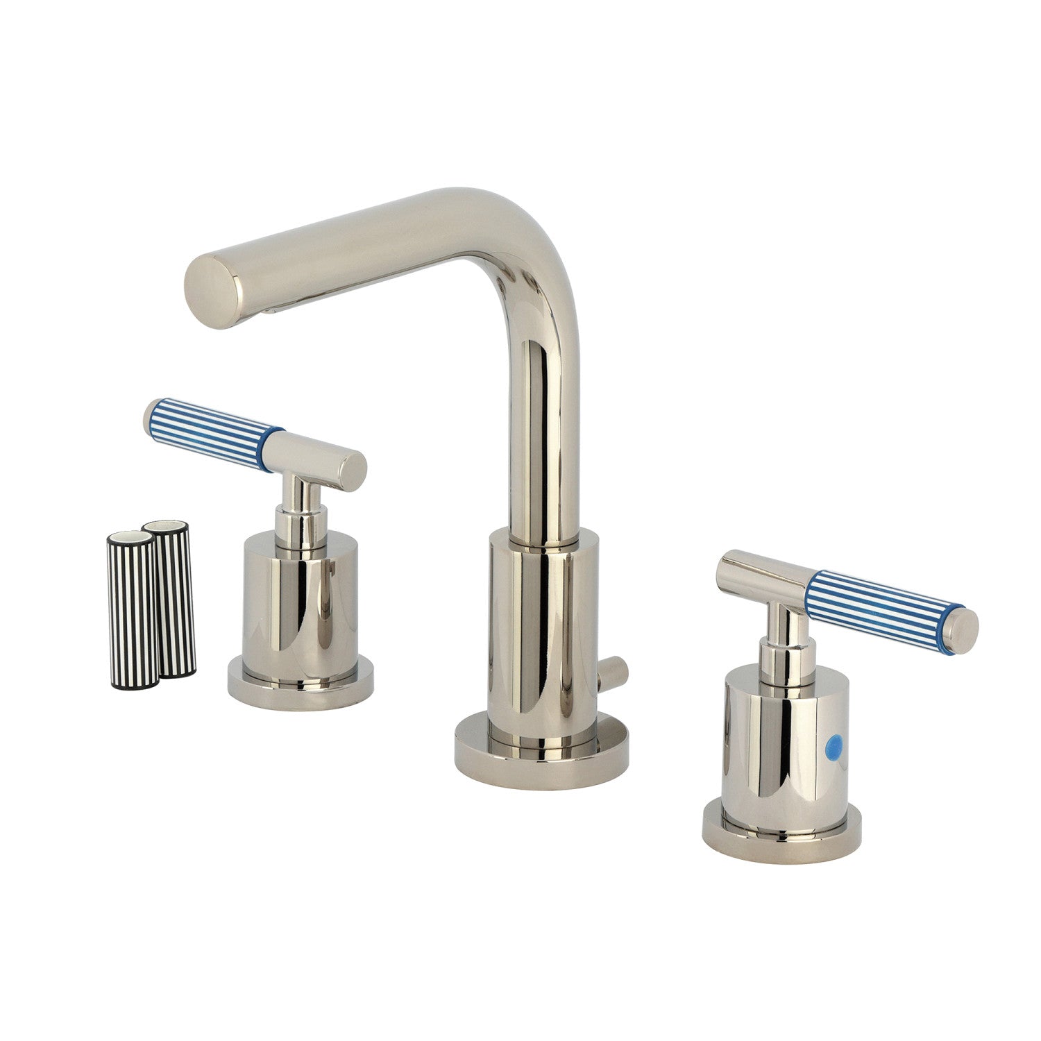 Kingston Sona FSC8959KPS - Robinet de salle de bain à large déploiement avec à tirette en laiton, nickel poli