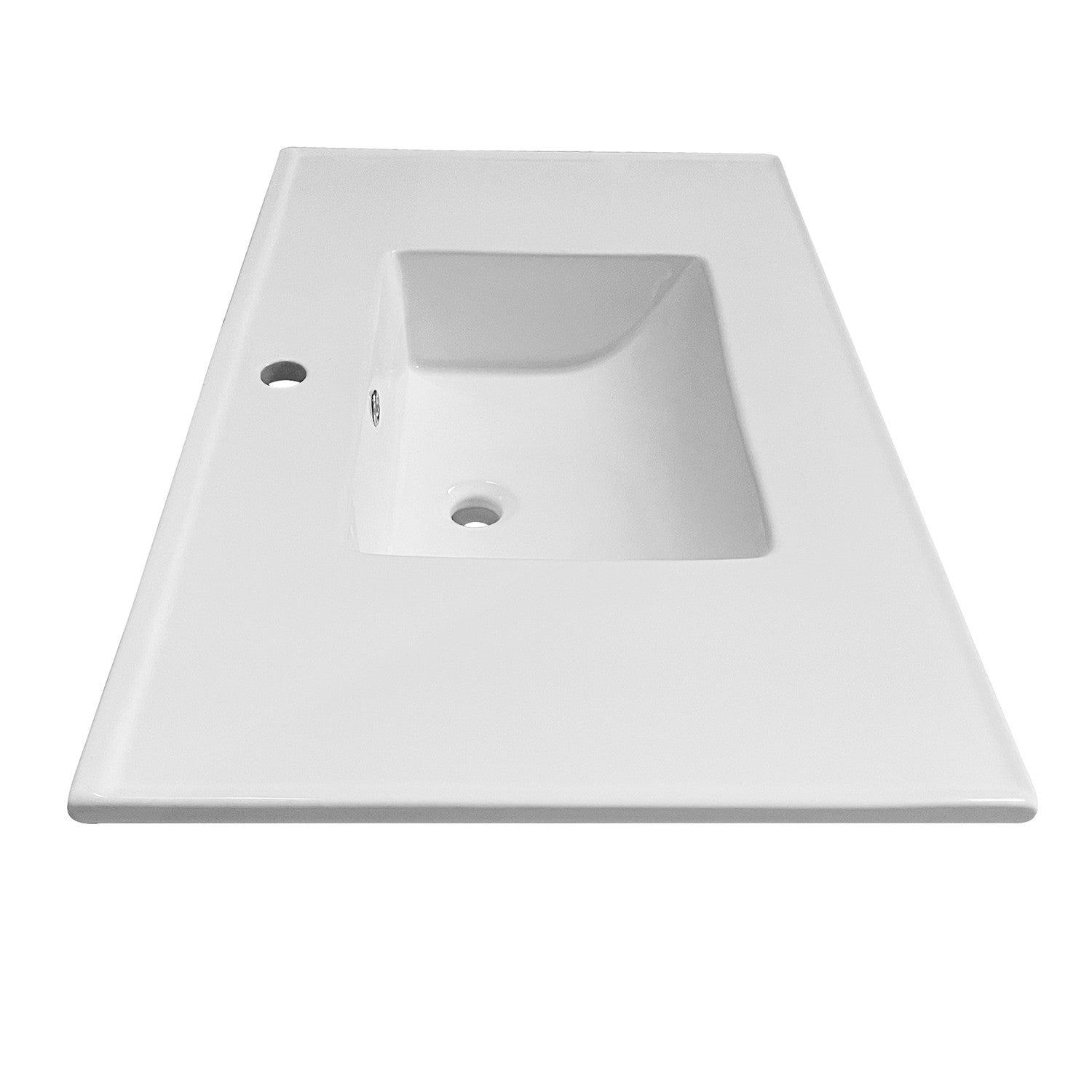 Kingston Tulare LBT372271 - Continental 37-Inch Ceramic Vanity Sink Top (1 Hole), White