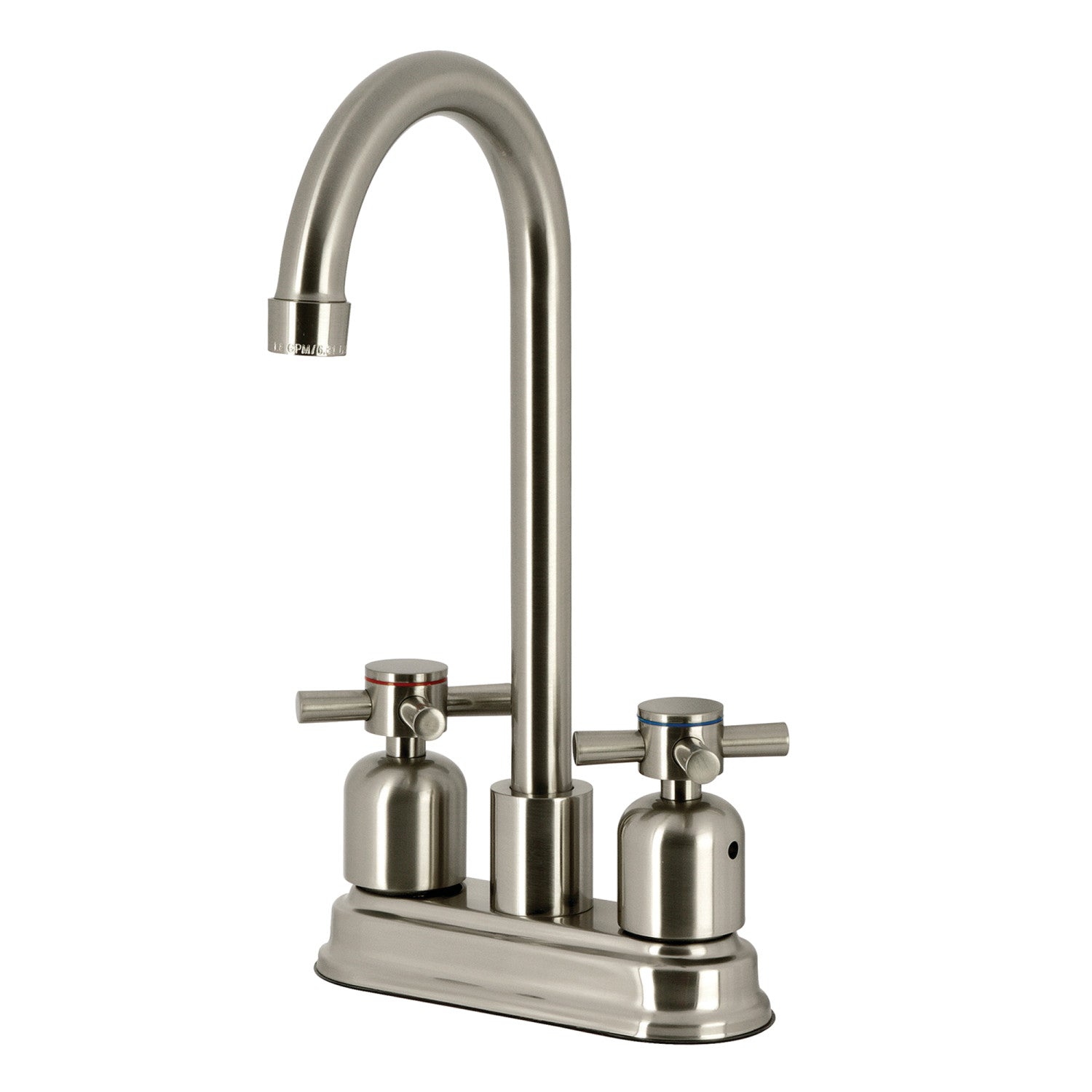 Kingston Tulare FB8498DX - Robinet de bar à deux poignées Concord 2 trous, nickel brossé
