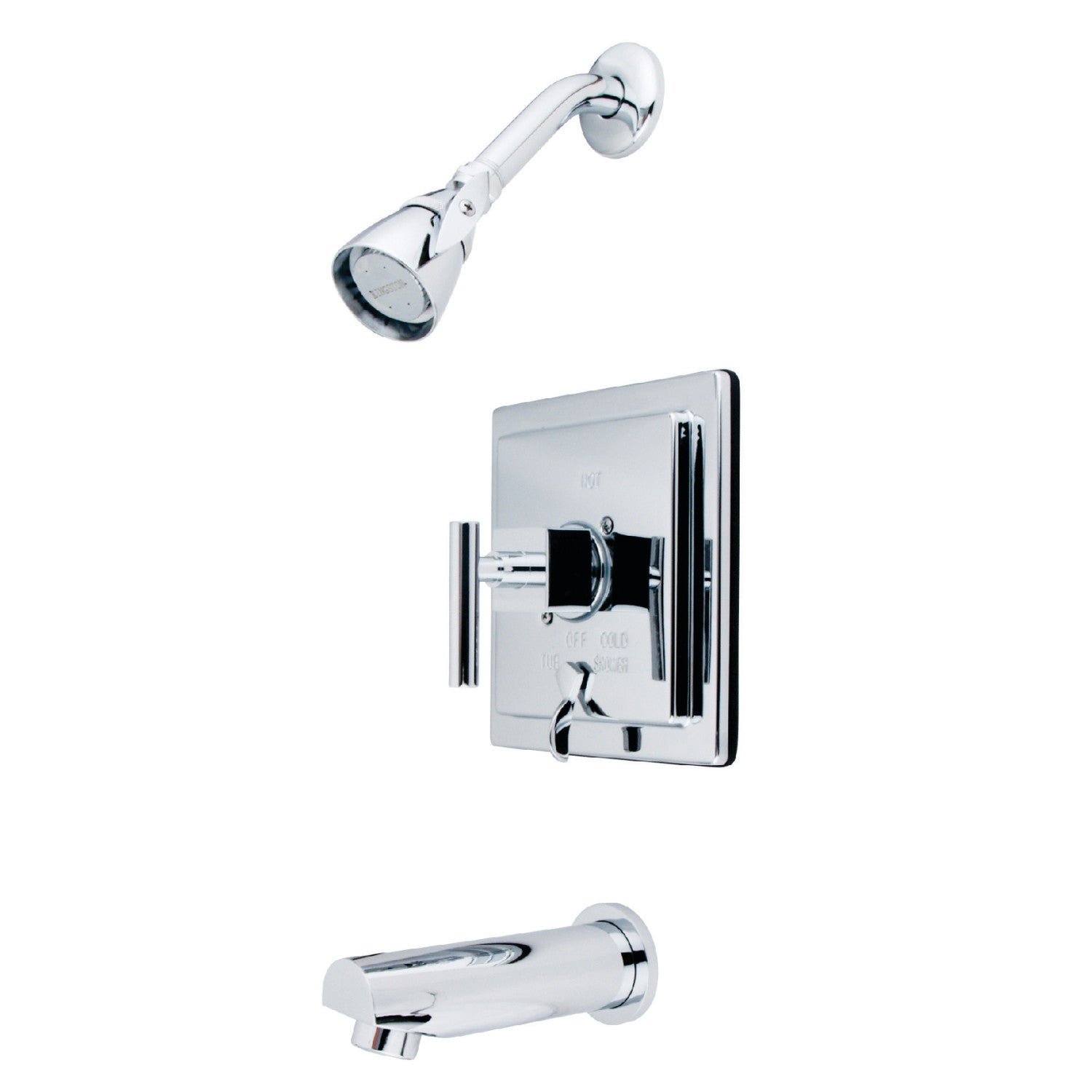 Kingston Sona KB86510CQL - Robinet de baignoire et de douche à une poignée Claremont, chrome poli
