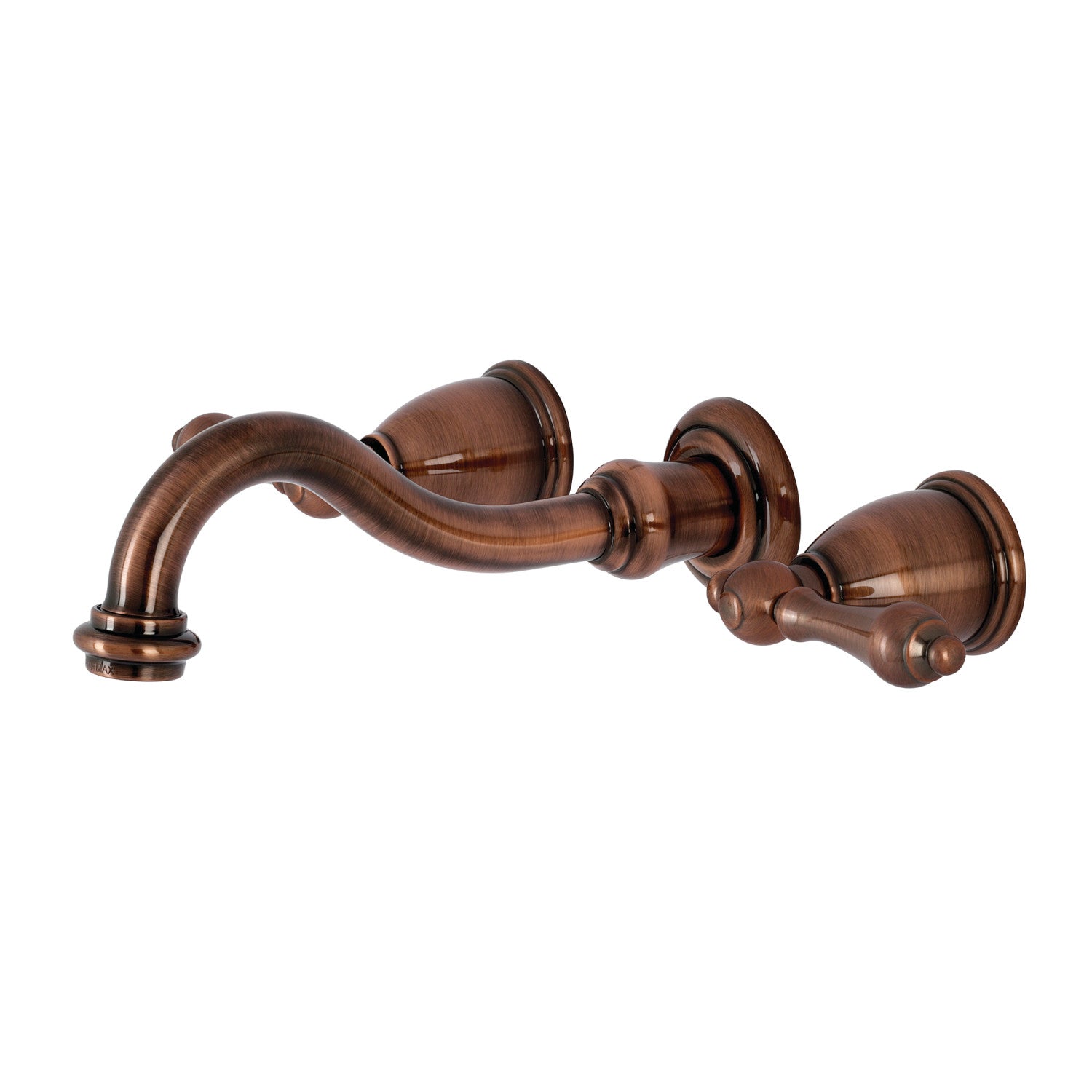 Kingston Heirloom KS312ALAC - Vintage double poignée 3-Trou robinet de salle de bains mural, cuivre antique