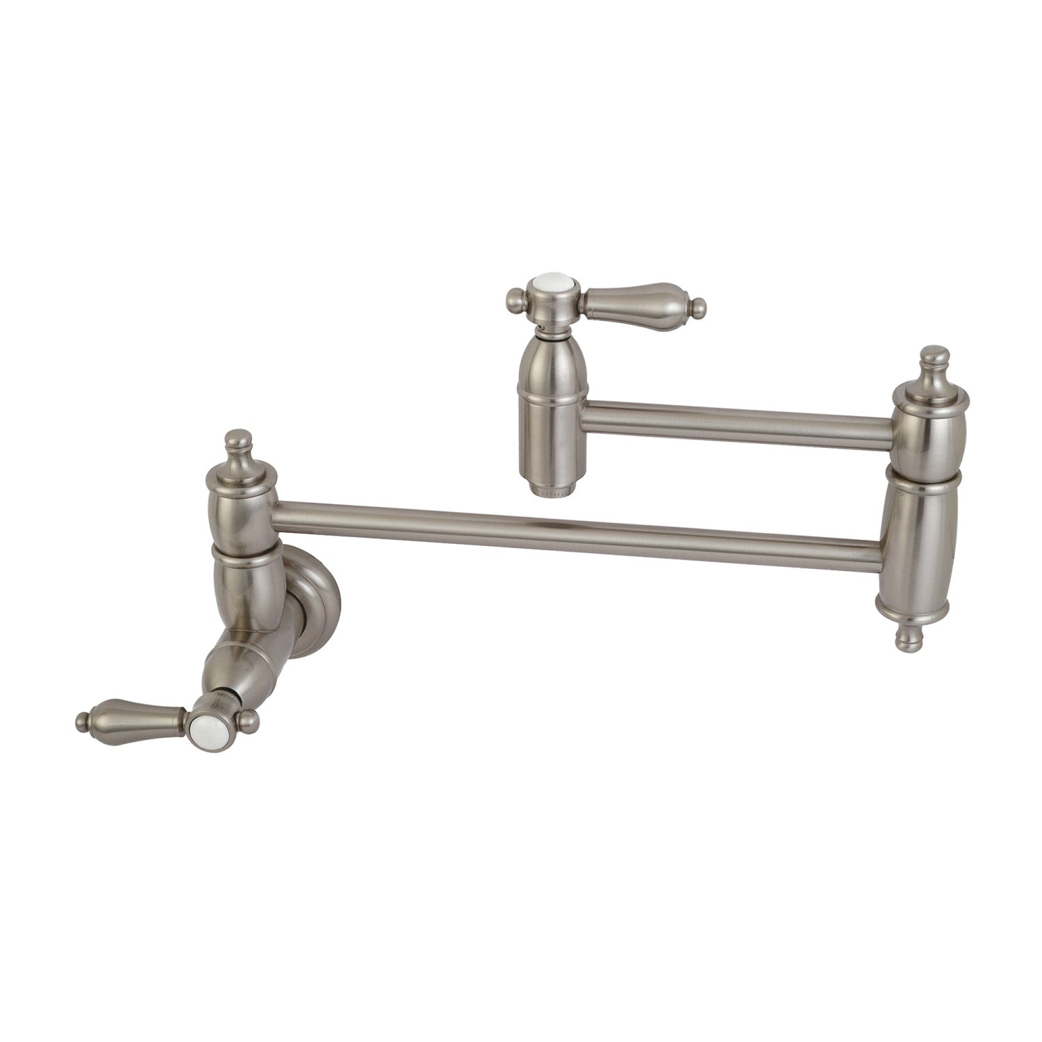 Kingston Heirloom KS3108BAL - Robinet de remplissage pour pot à montage mural à deux poignées 1 trou, Nickel brossé