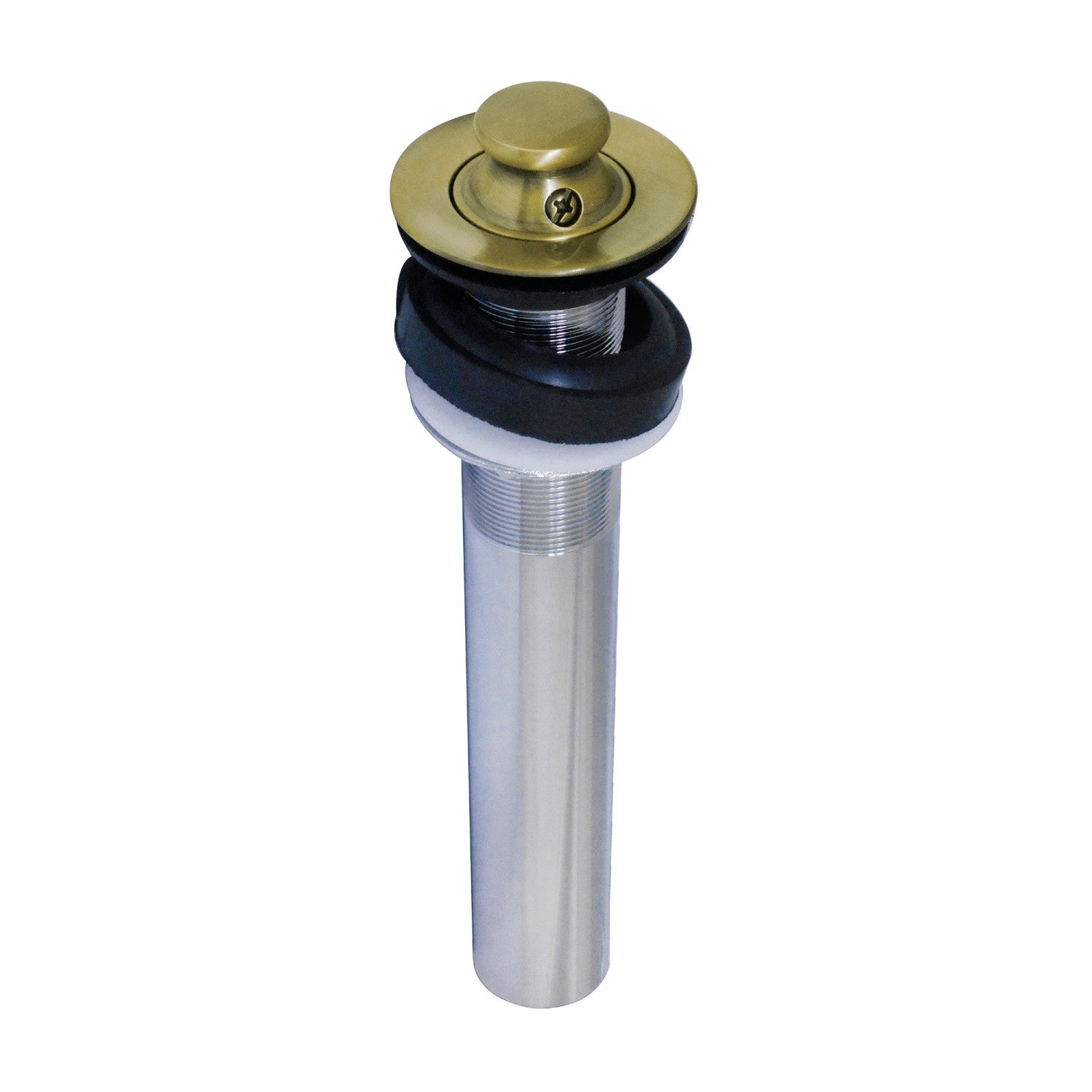 Kingston Heirloom EV3003 - Trimscape Brass Lift and Turn Bathroom Sink Drain without Overflow, 17 Gauge, Antique Brass