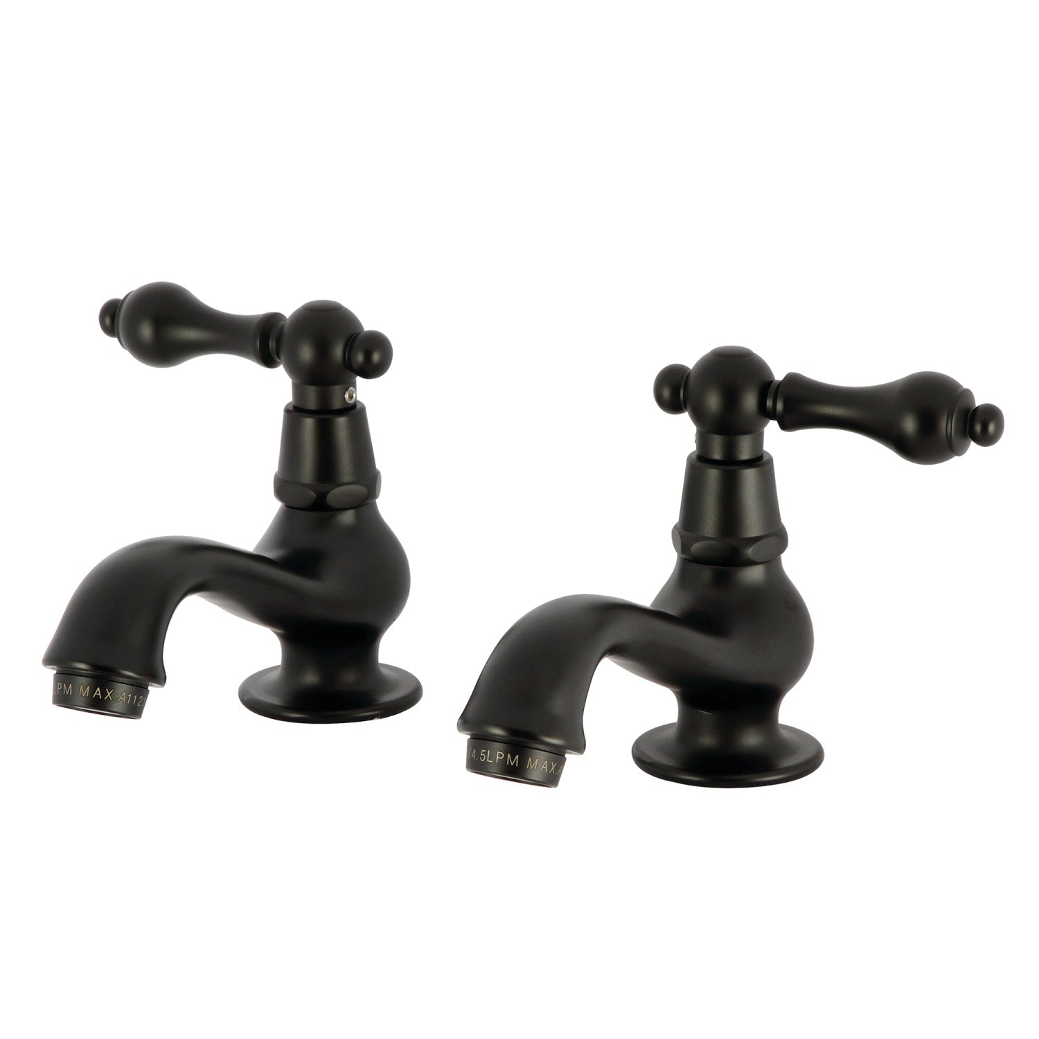 Kingston Heirloom KS1100AL - Robinet de lavabo Heritage à deux poignées, noir mat