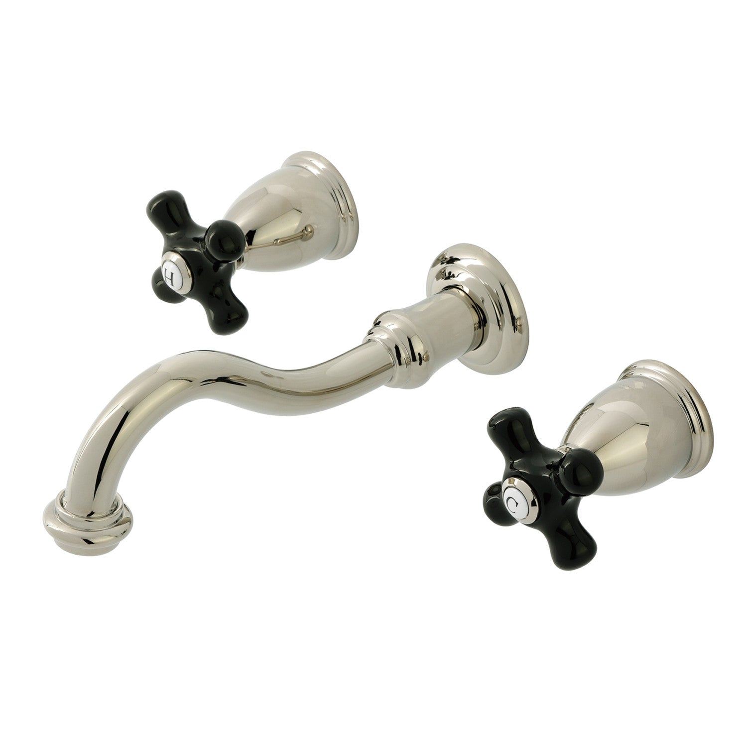 Kingston Heirloom KS3126PKX - Robinet de salle de bains à double poignée 3 trous, nickel poli