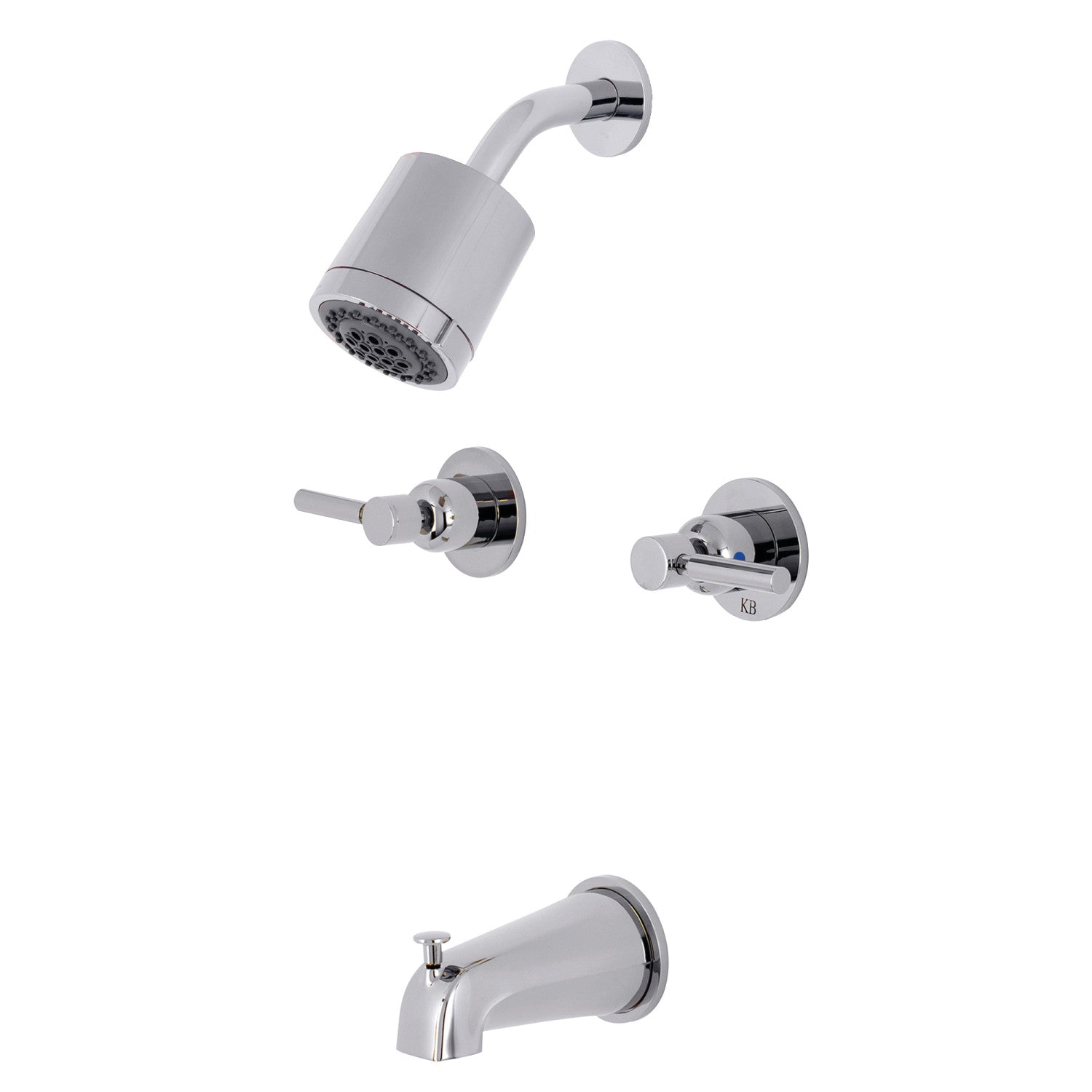 Kingston Sona KBX8141DL - Robinet de baignoire et de douche à double poignée Concord, chrome poli