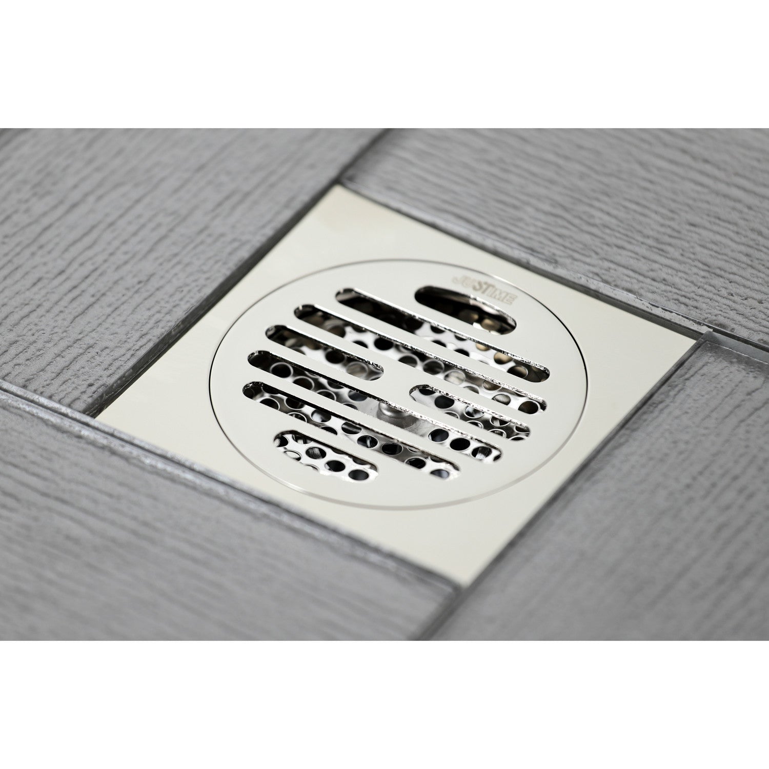 Kingston Watercourse BSF4262PN 4-Inch Brass Square Grid Shower Drain with Hair Strainer, Polished Nickel