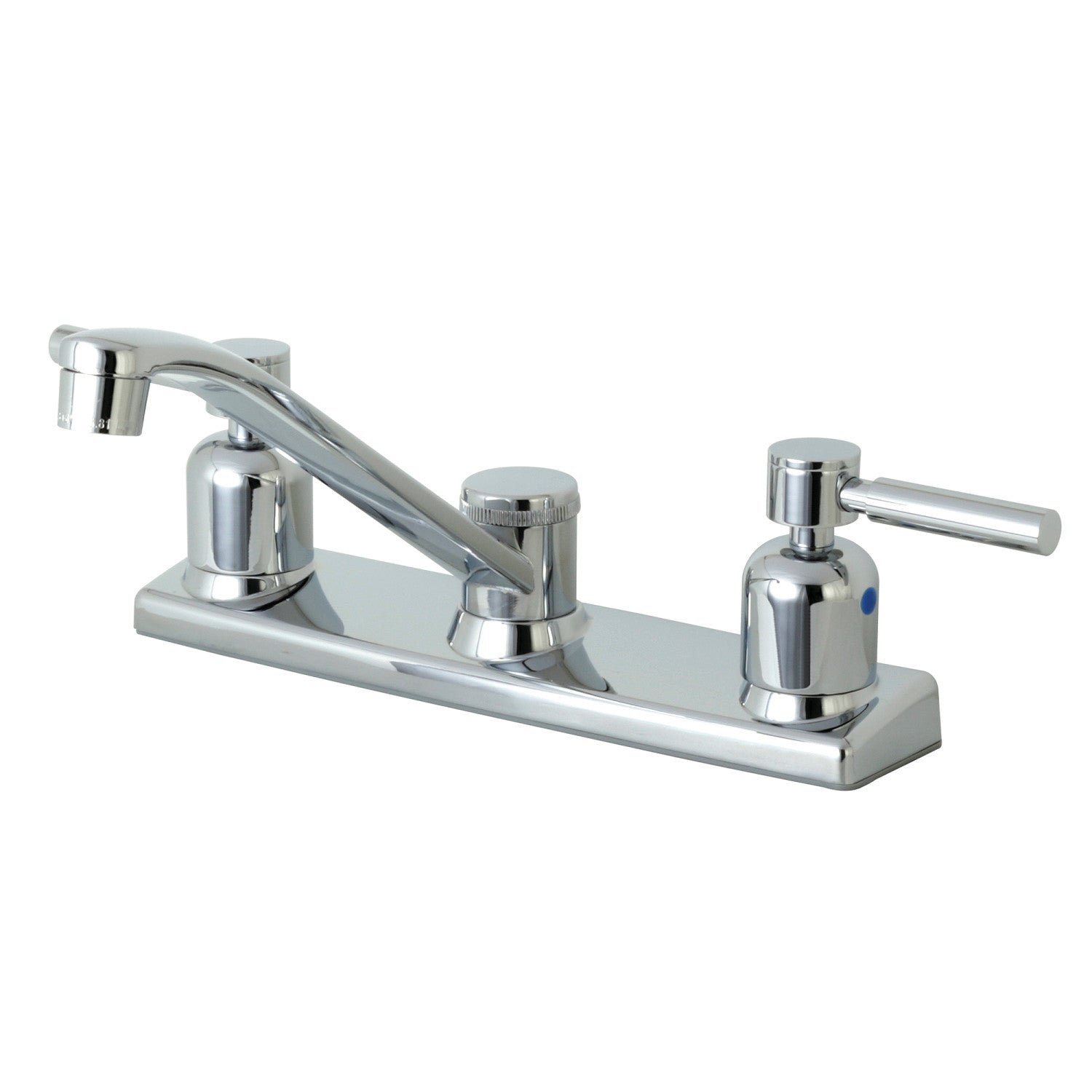 Kingston Tulare FB121DL - Robinet de cuisine central à deux poignées Concord 2 trous 8, chrome poli