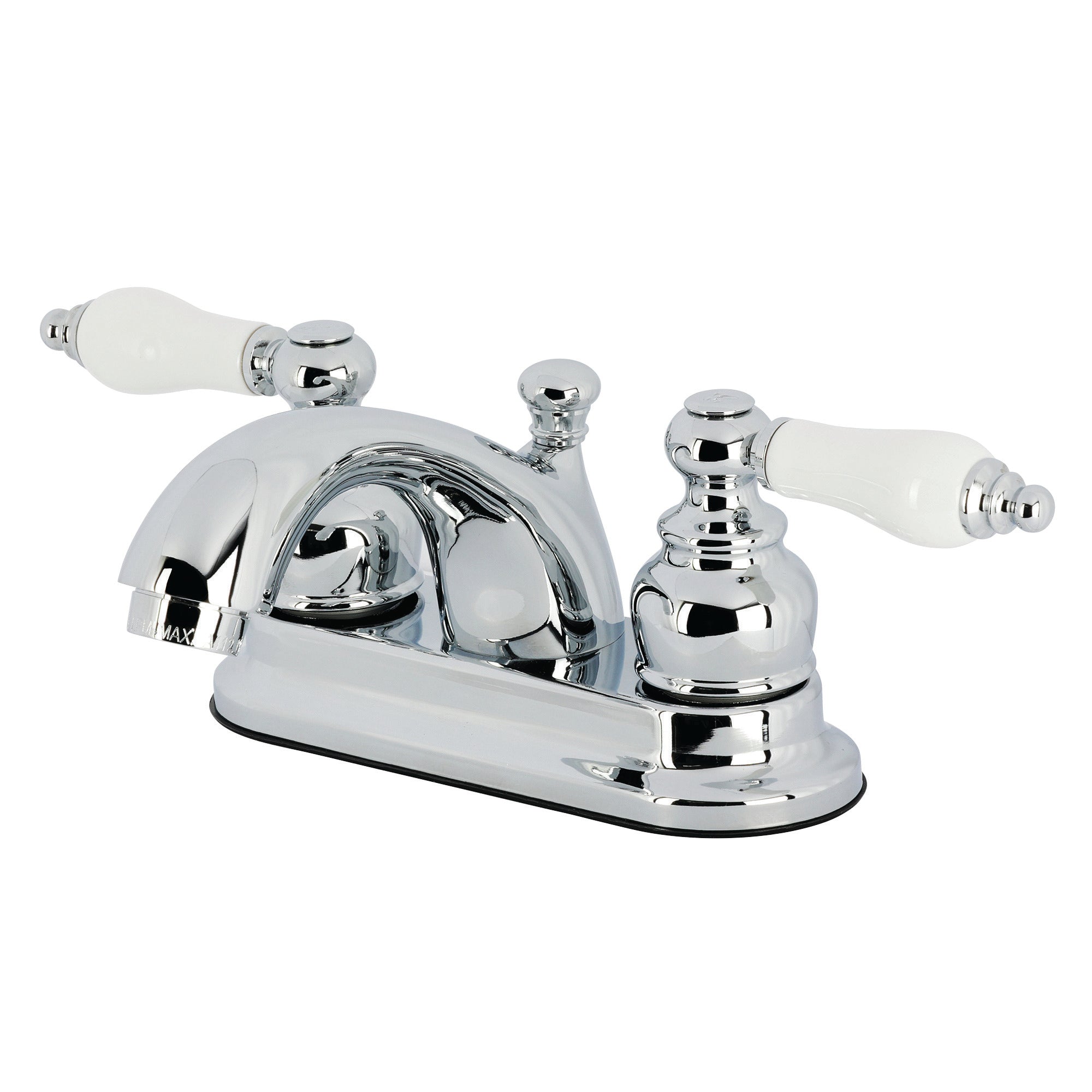 Kingston Heirloom KB2601PL - Vintage Double-Handle 3-Hole Deck Mount 4-Inch Centerset Bathroom Faucet with Pop-Up Drain, Polished Chrome