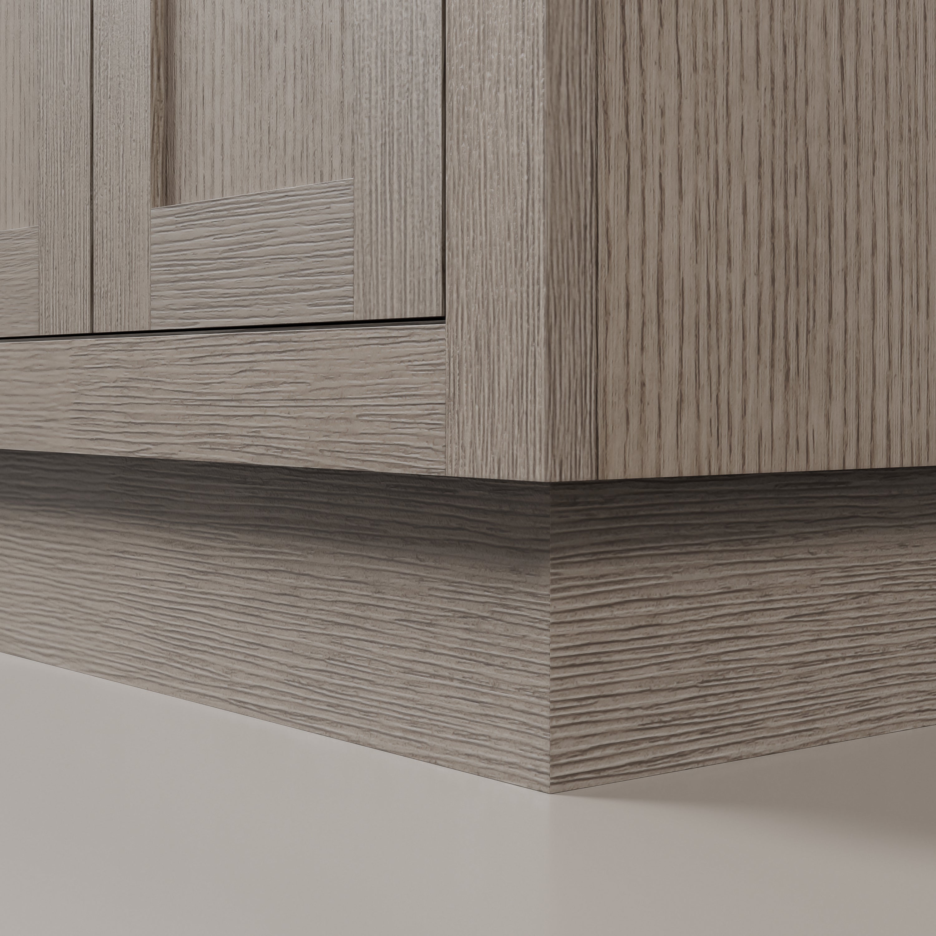 Kingston Luxe CH60CW03GK - 60 in. x 21.5 in. Bathroom Vanity Marble Top and White Basin, Grey Oak
