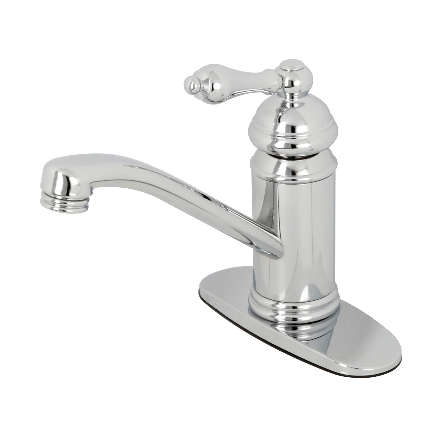 Kingston Heirloom KS3401AL - Robinet de salle de bains à une poignée vintage 1 trou avec plaque de plate-forme et bonde à tirette, chrome poli