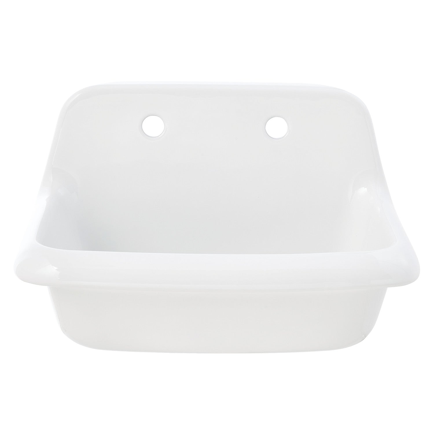 Kingston Heirloom GPLWS241715 - Doriteal 24-Inch Ceramic Wall Mount Bathroom Sink (8-Inch, 2 Hole), Glossy White