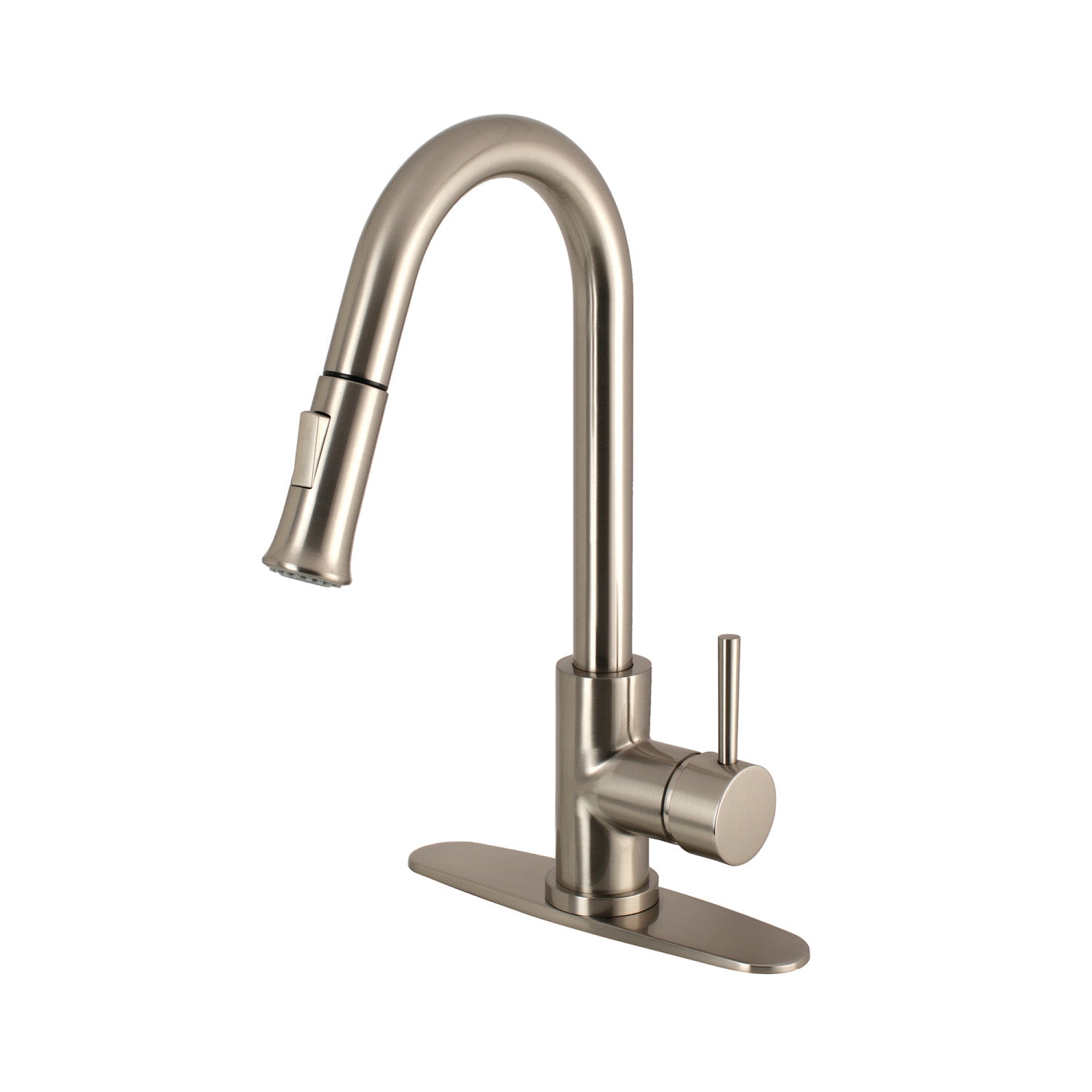 Kingston Sona LS8628DL - Robinet de cuisine à poignée unique Concord, nickel brossé