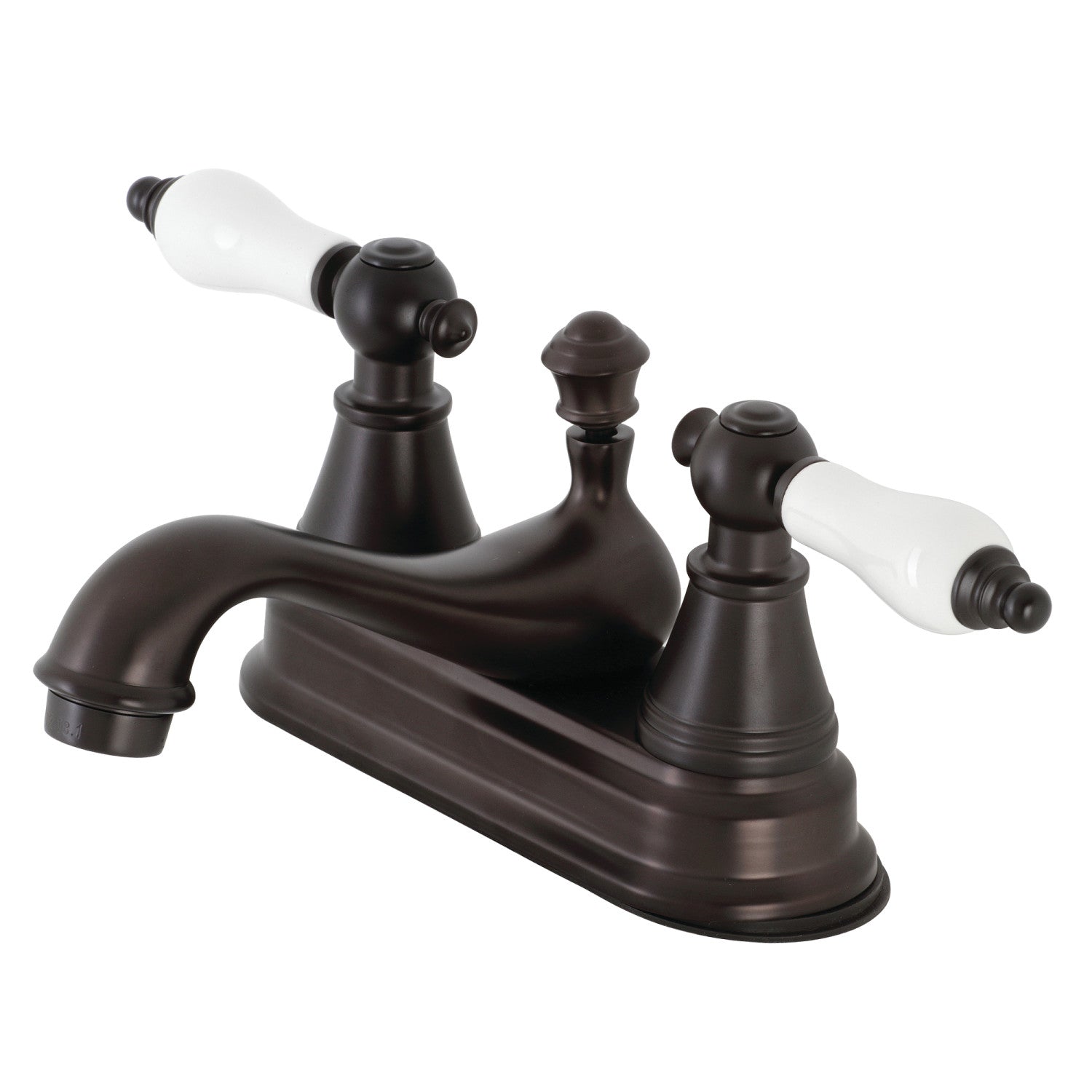 Kingston English Classic FSY3605PL Double-Handle 3 trous montage sur plage 4-Inch Centerset Robinet de salle de bains avec drain à tirette, bronze frotté à l'huile