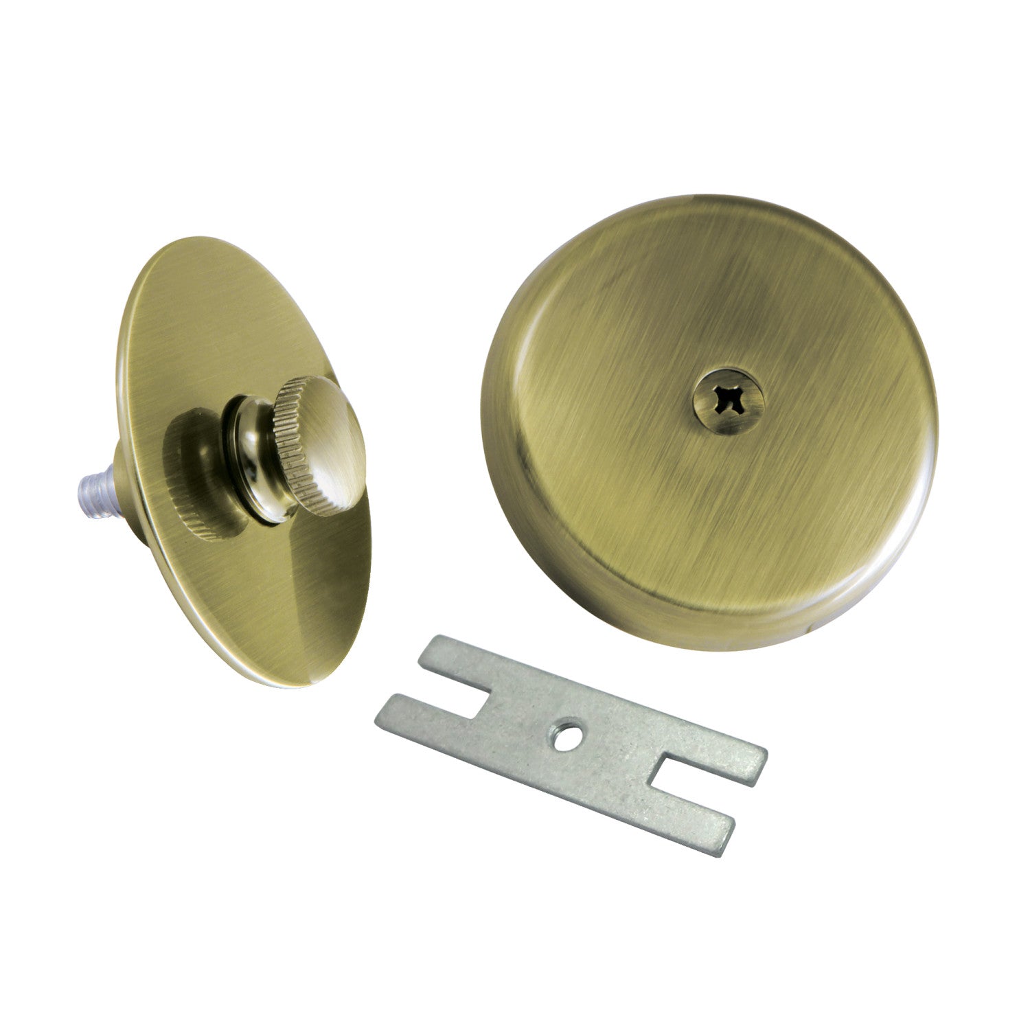 Kingston Heirloom DTL5303A3 - Trimscape Zinc Alloy Lift and Turn Tub Drain Replacement Trim Kit, Antique Brass