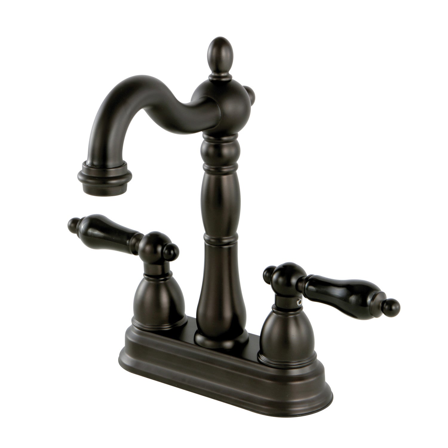Kingston Heirloom KB1495PKL - Robinet de barre de plate-forme à deux poignées 2 trous, bronze frotté à l'huile