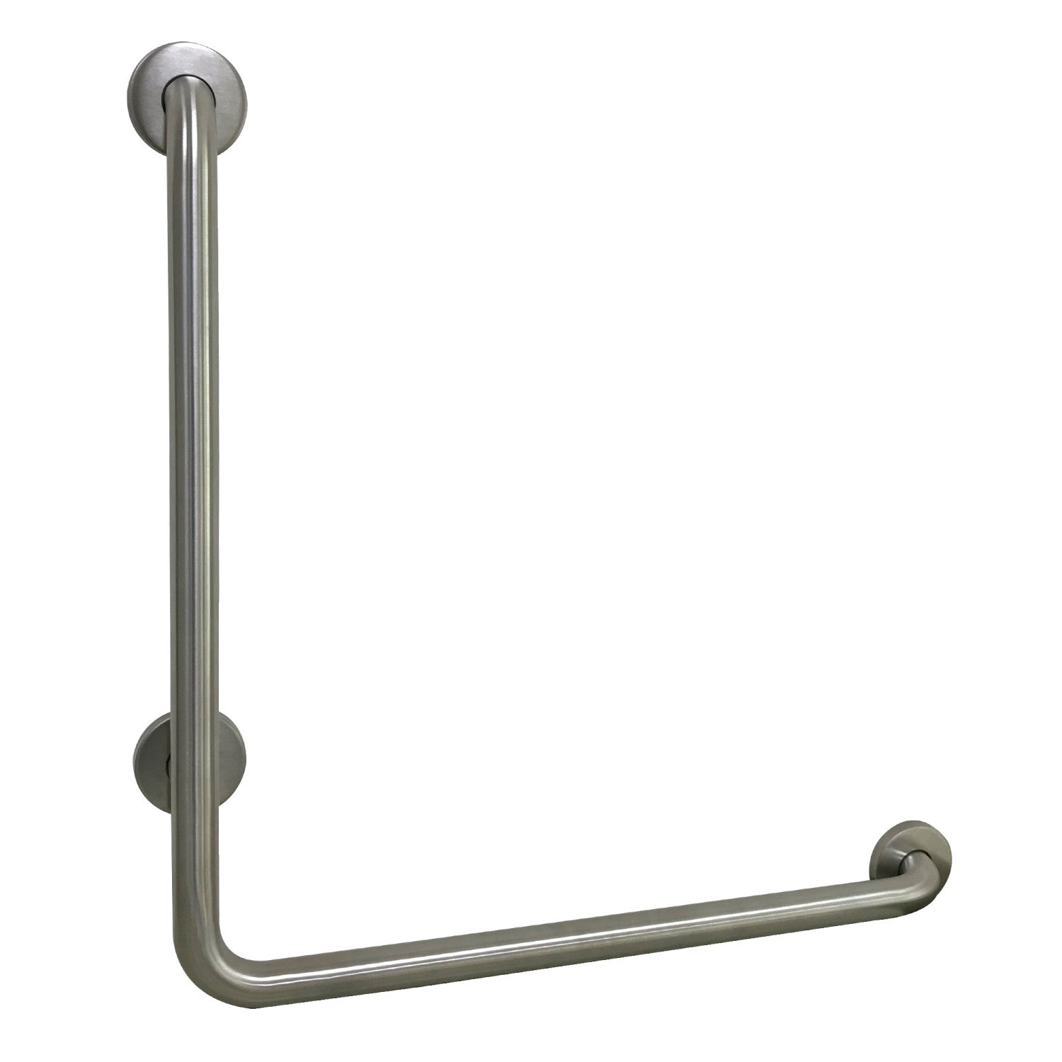 Kingston Tulare GBL1424CSR8 - Made To Match 24-Inch x 24-Inch L-Shaped Stainless Steel ADA Grab Bar - Right Hand, Brushed Nickel