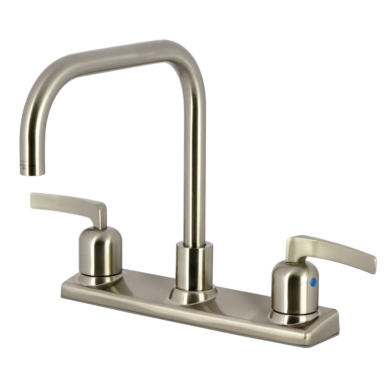 Kingston Tulare FB2148EFL - Centurion à deux poignées 2 trous 8" robinet de cuisine central, nickel brossé