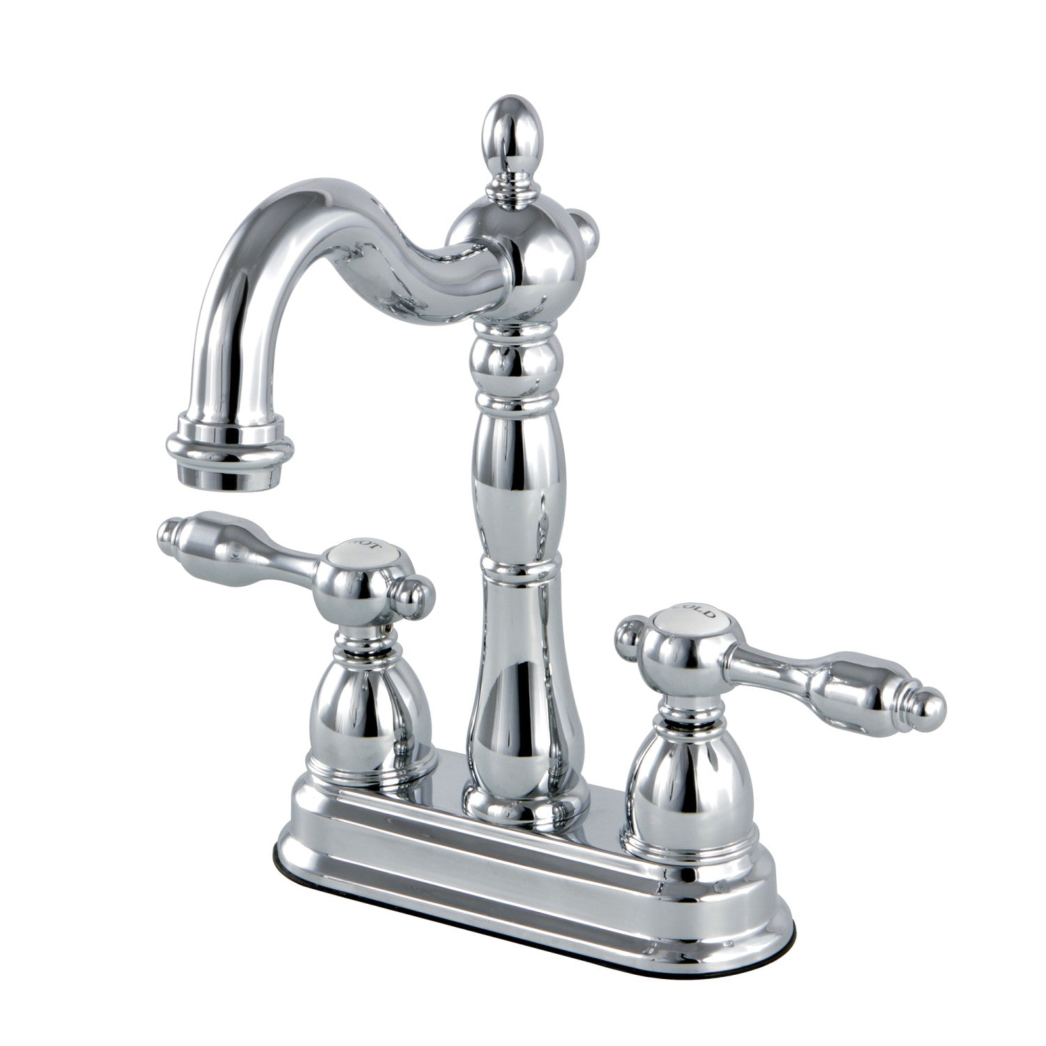 Kingston Heirloom KB1491TAL - Robinet de barre de montage de pont à deux poignées Tudor 2 trous, chrome poli