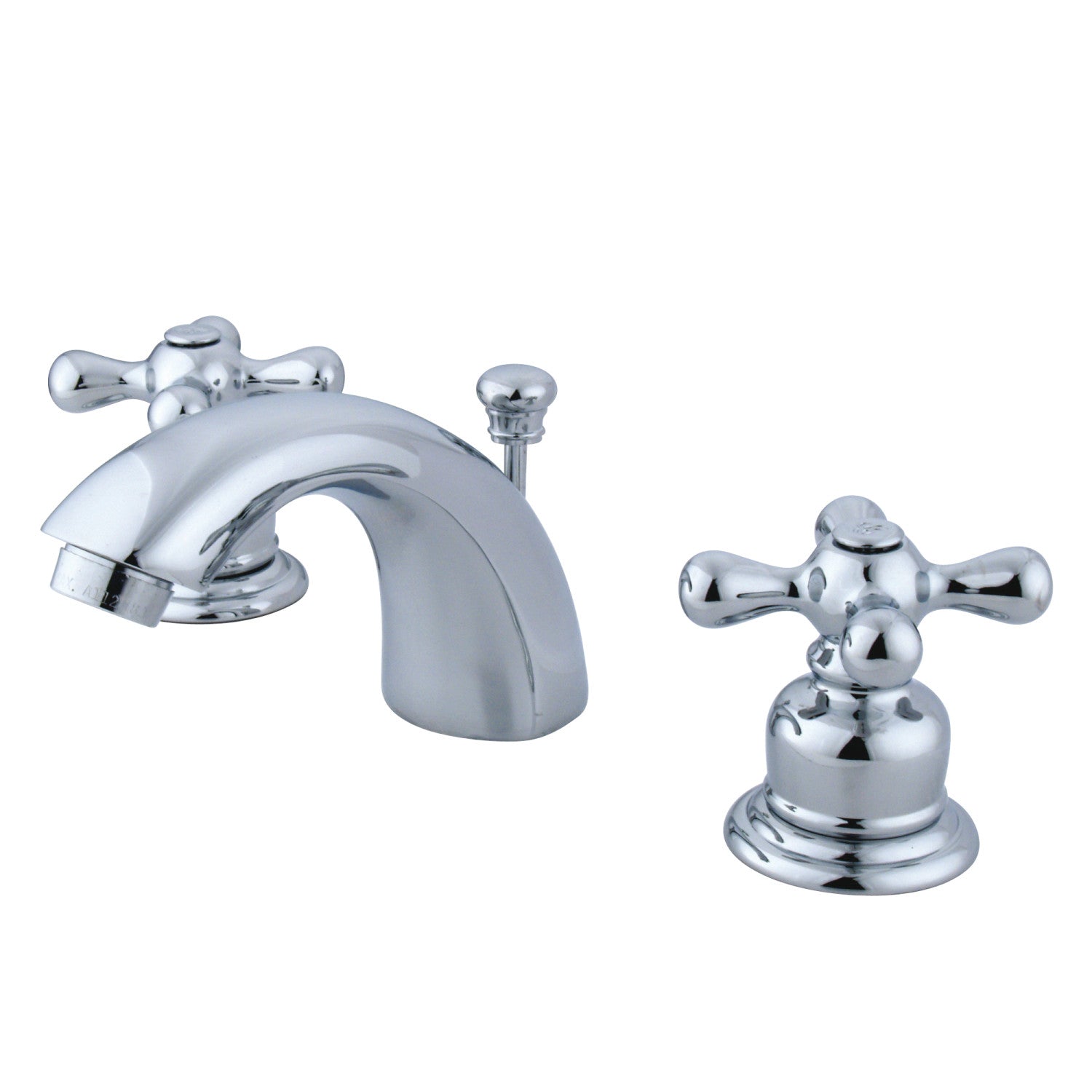 Kingston Heirloom GKB941AX - Robinet de salle de bain à double poignée 3 trous Mini-large avec drain à tirette, chrome poli