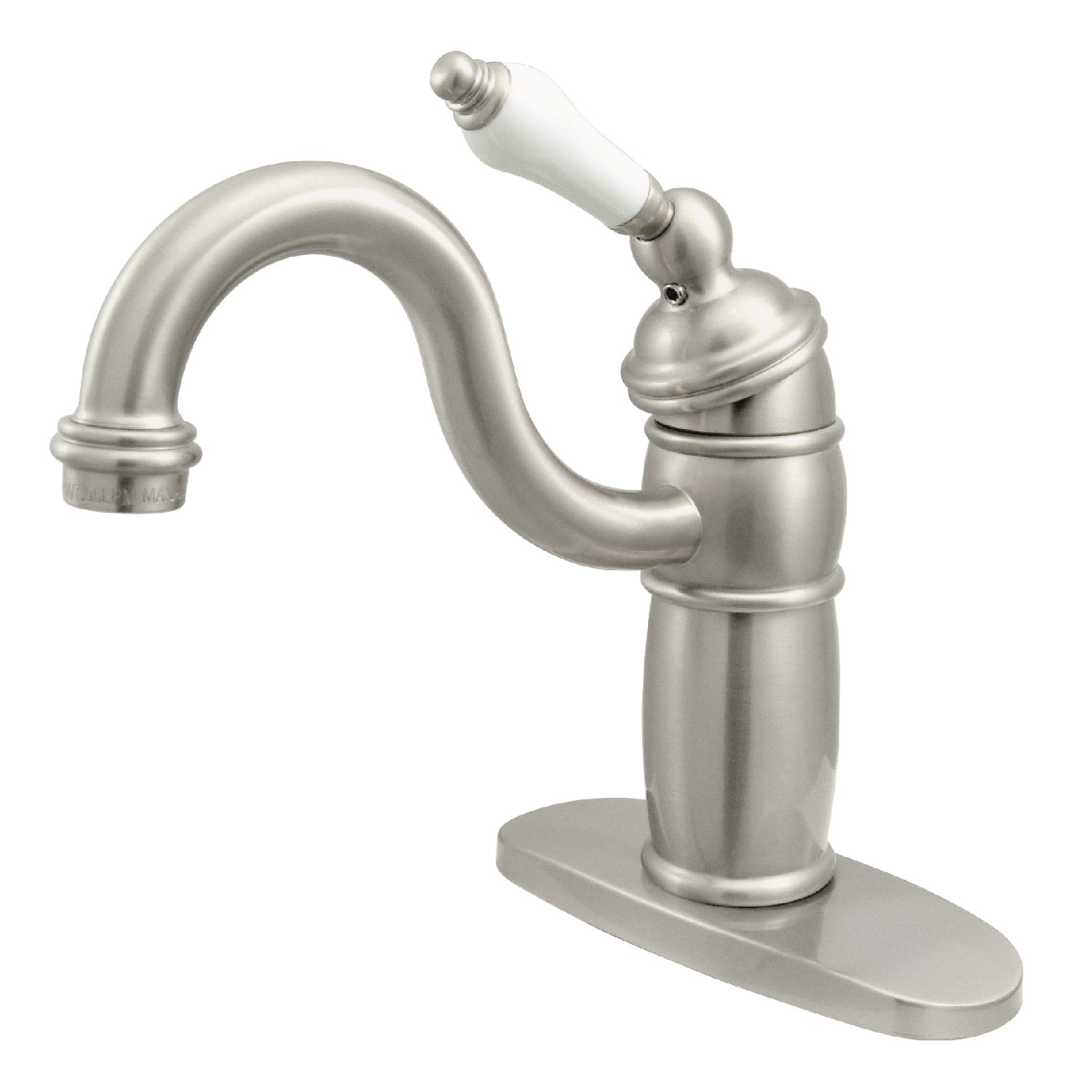 Kingston Heirloom KB1488PL - Robinet de bar à une poignée victorienne 1 trou, nickel brossé