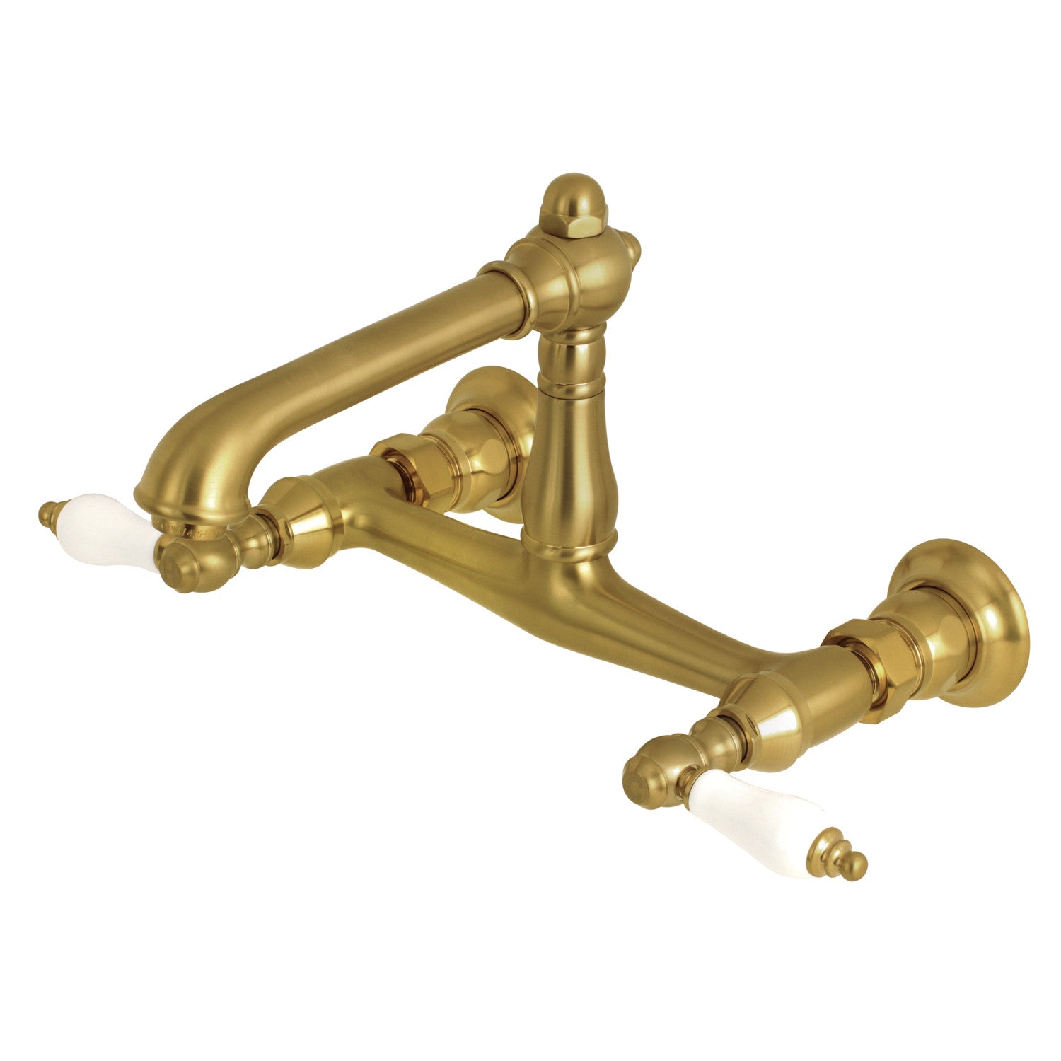 Kingston Heirloom KS7247PL - Robinet de salle de bain double poignée de pays anglais 2 trous, laiton brossé