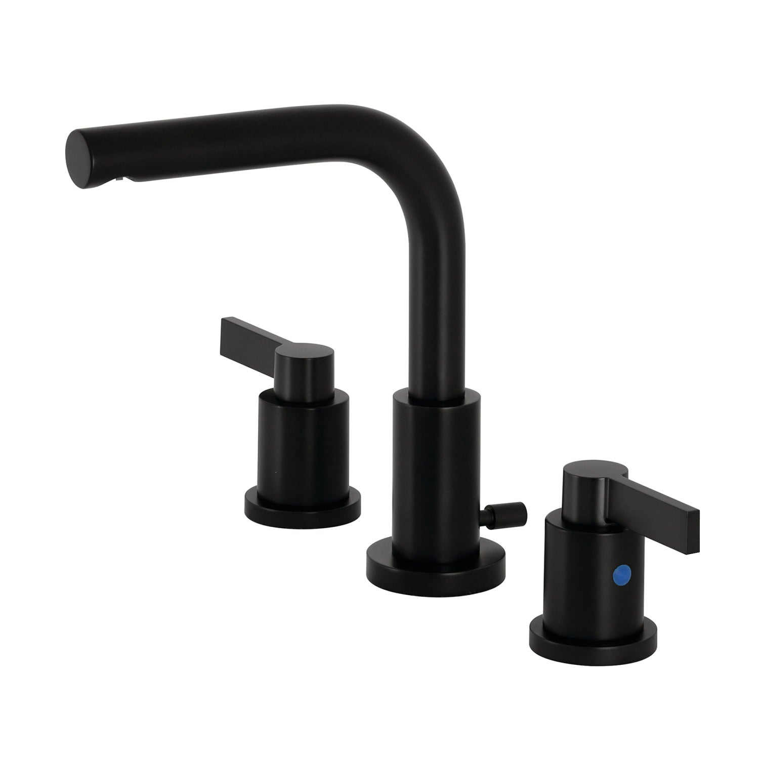 Kingston Sona FSC8950NDL - NuvoFusion Robinet de salle de bain à deux poignées 3 trous Robinet de salle de bain à montage étendu avec à tirette en laiton, noir mat