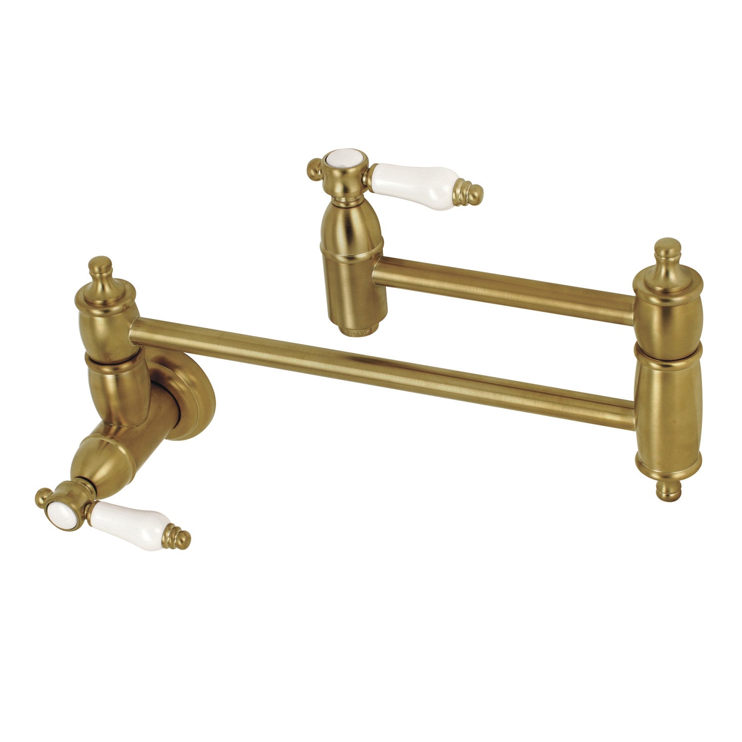Kingston Heirloom KS3107BPL - Robinet de remplissage pour pot Bel-Air à deux poignées 1 trou, laiton brossé