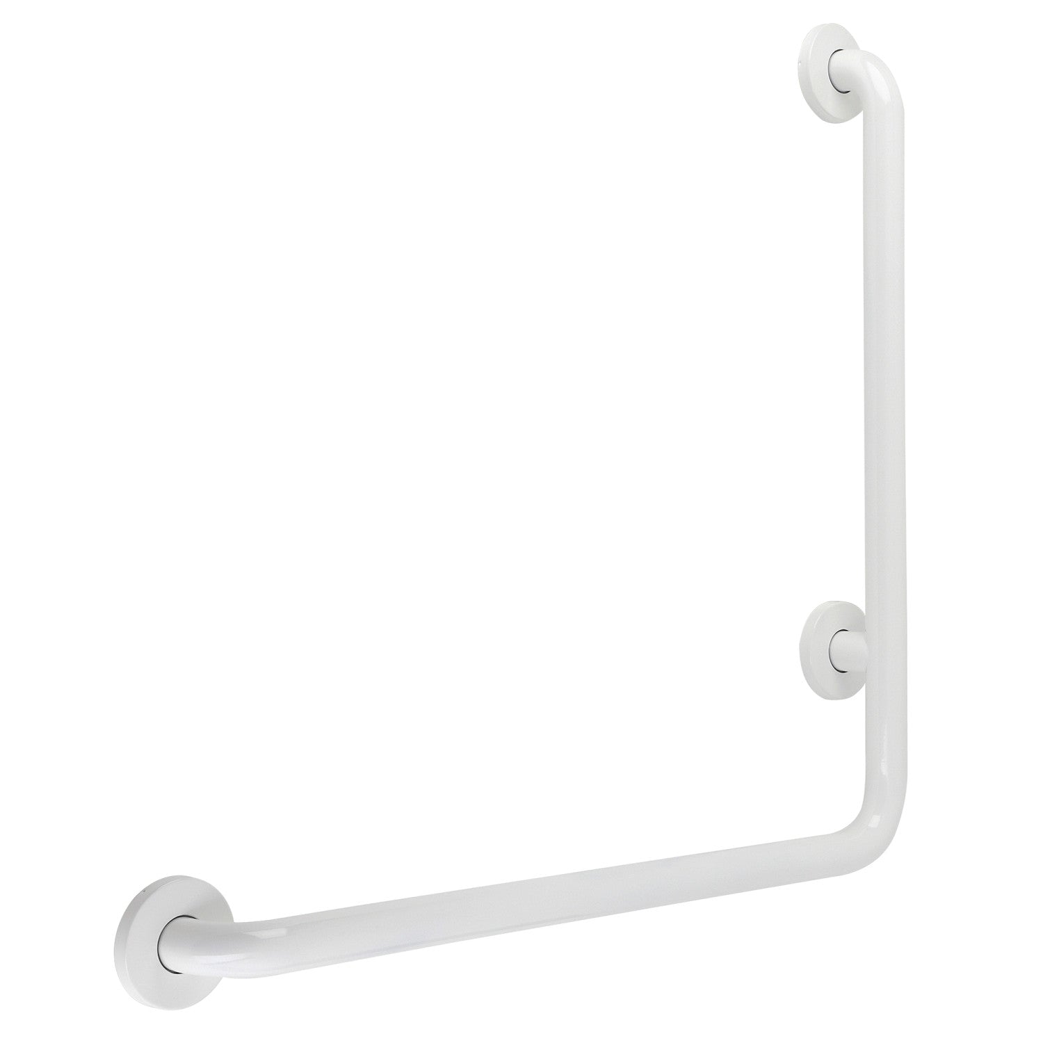 Kingston Tulare GBL1424CSLW - Made To Match 24-Inch x 24-Inch L-Shaped Stainless Steel ADA Grab Bar - Left Hand, White