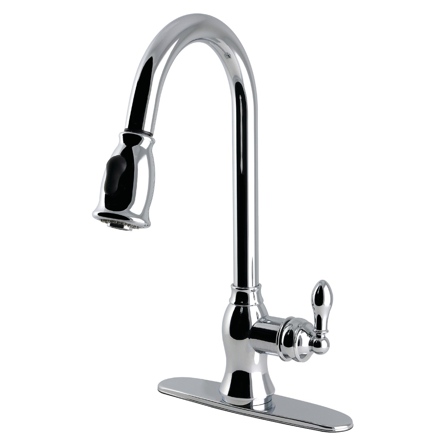 Kingston Heirloom GSY7771ACL - American Classic Single-Handle Pull-Down Kitchen Faucet, Polished Chrome