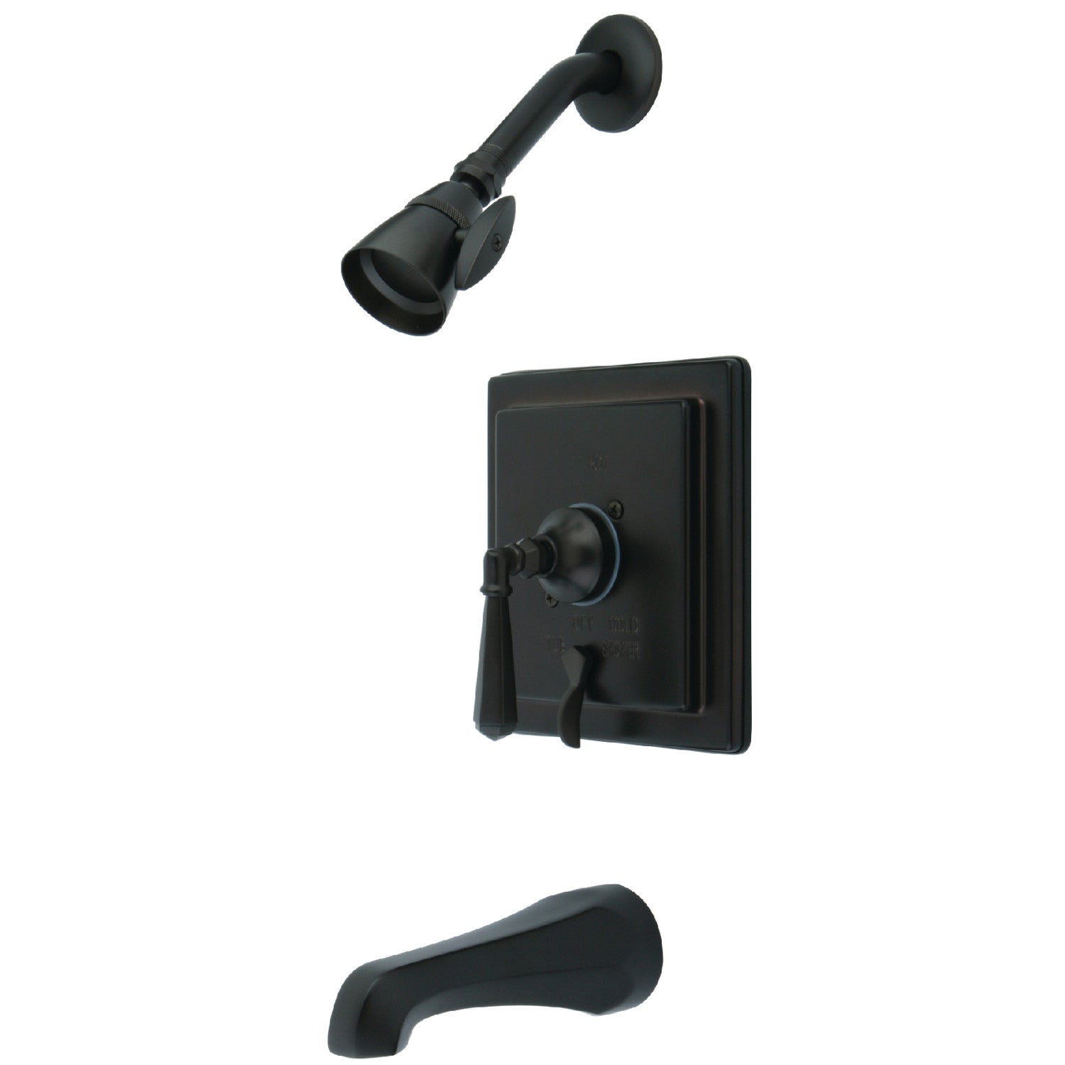 Kingston Tulare KB86554HL - Robinet de baignoire et de douche à pression métropolitain, bronze à l'huile