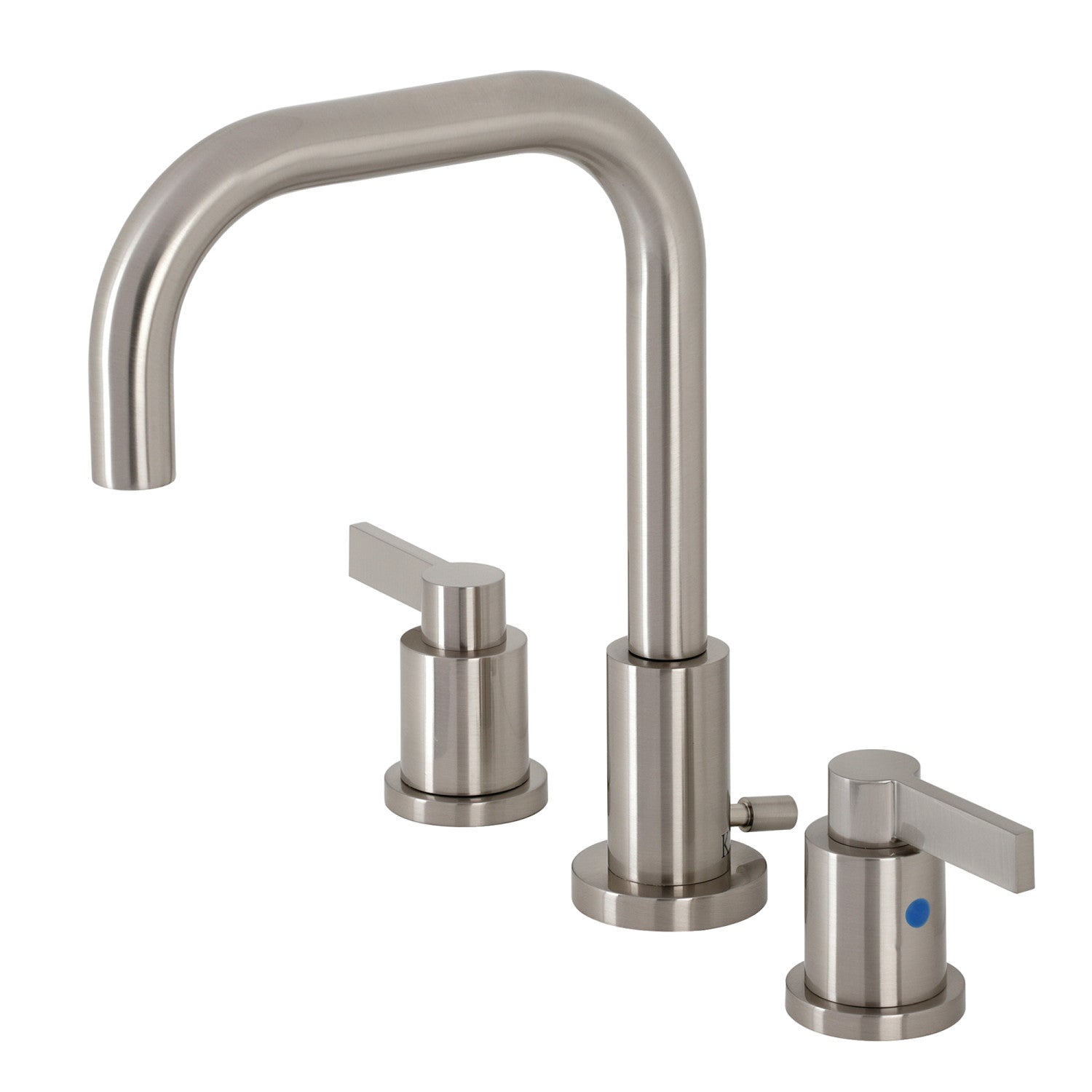 Kingston Sona FSC8938NDL - NuvoFusion Robinet de salle de bain à deux poignées 3 trous Robinet de salle de bain à large montage avec à tirette en laiton, nickel brossé