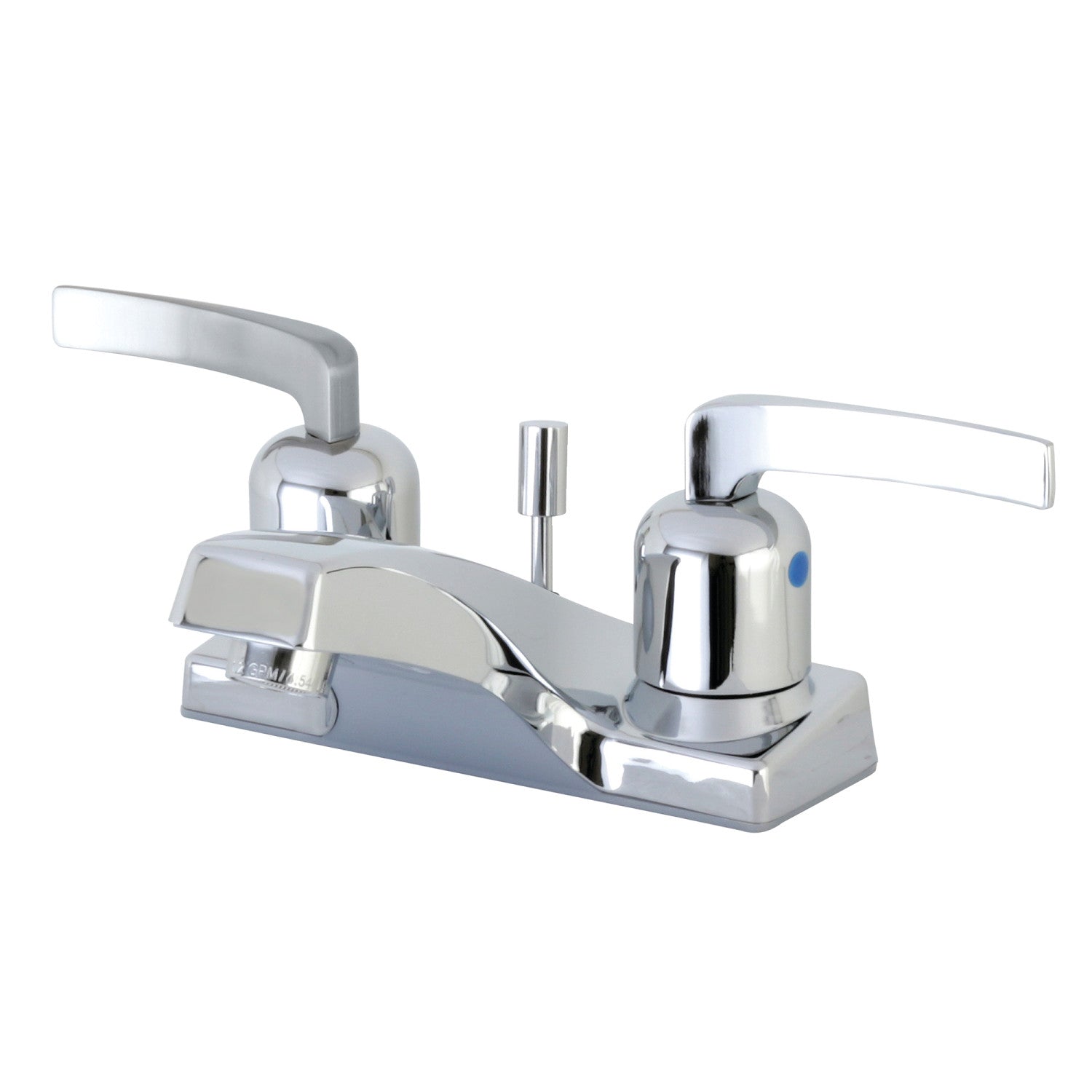 Kingston Centurion FB201EFL Double-Handle 3 trous montage sur plage 4-Inch Centerset Robinet de salle de bain avec drain à tirette ABS, chrome poli