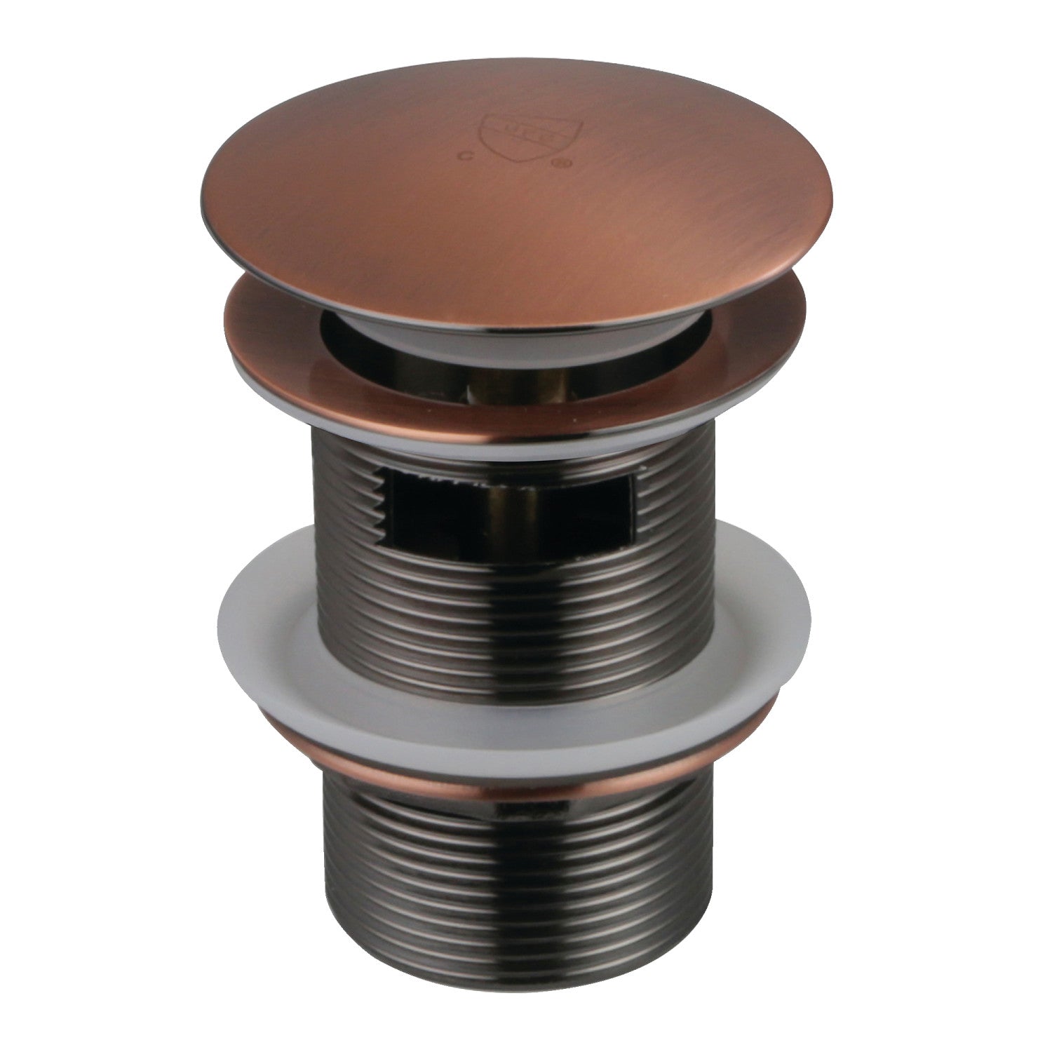 Kingston Sona VTDESHOEAC - Trimscape Brass Toe Touch Tub Drain Shoe with Overflow, Antique Copper