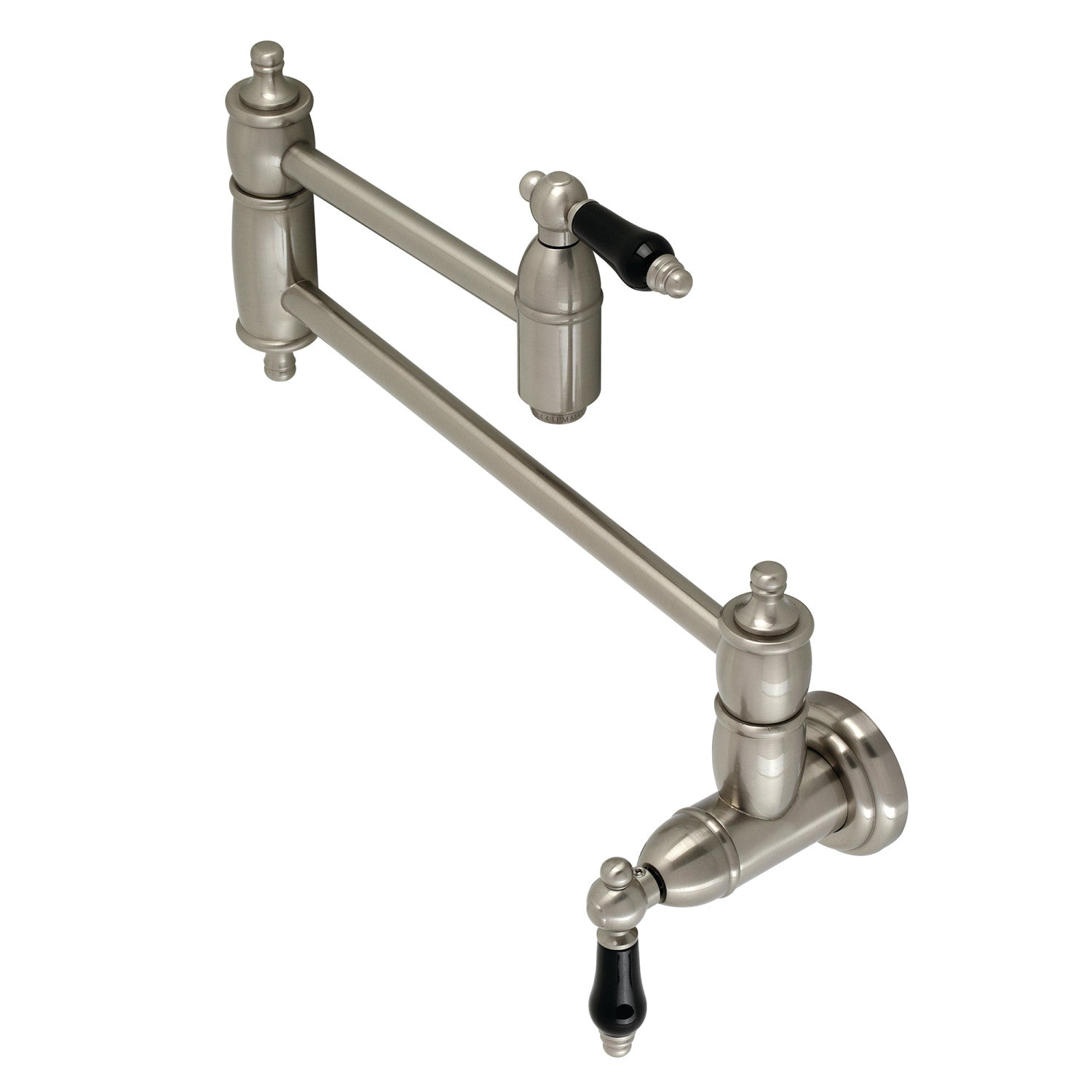 Kingston Heirloom KS3108PKL - Robinet de remplissage pour pot à montage mural à deux poignées 1 trou, Nickel brossé