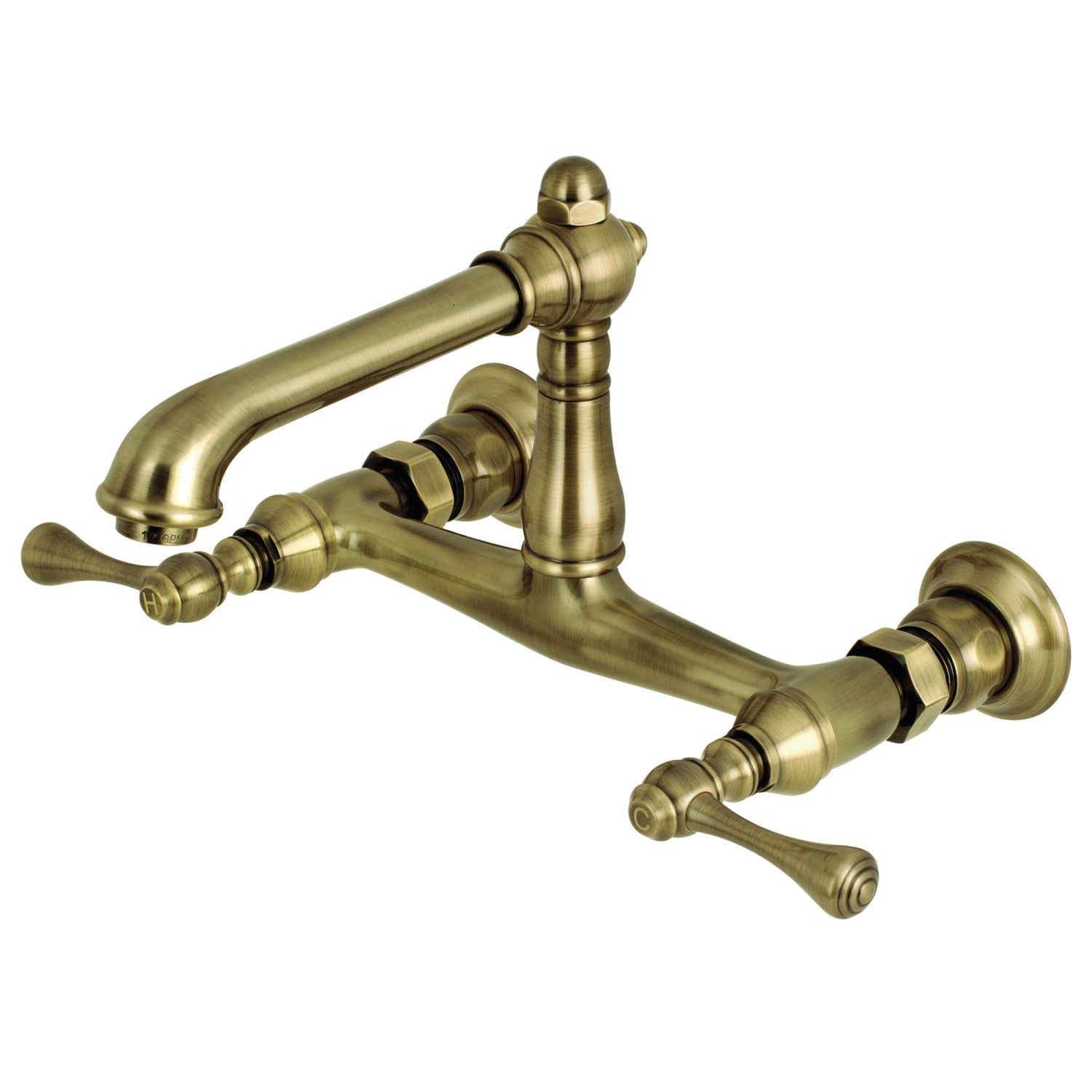 Kingston Heirloom KS7243BL - Robinet de salle de bain double poignée de pays anglais 2 trous, laiton antique