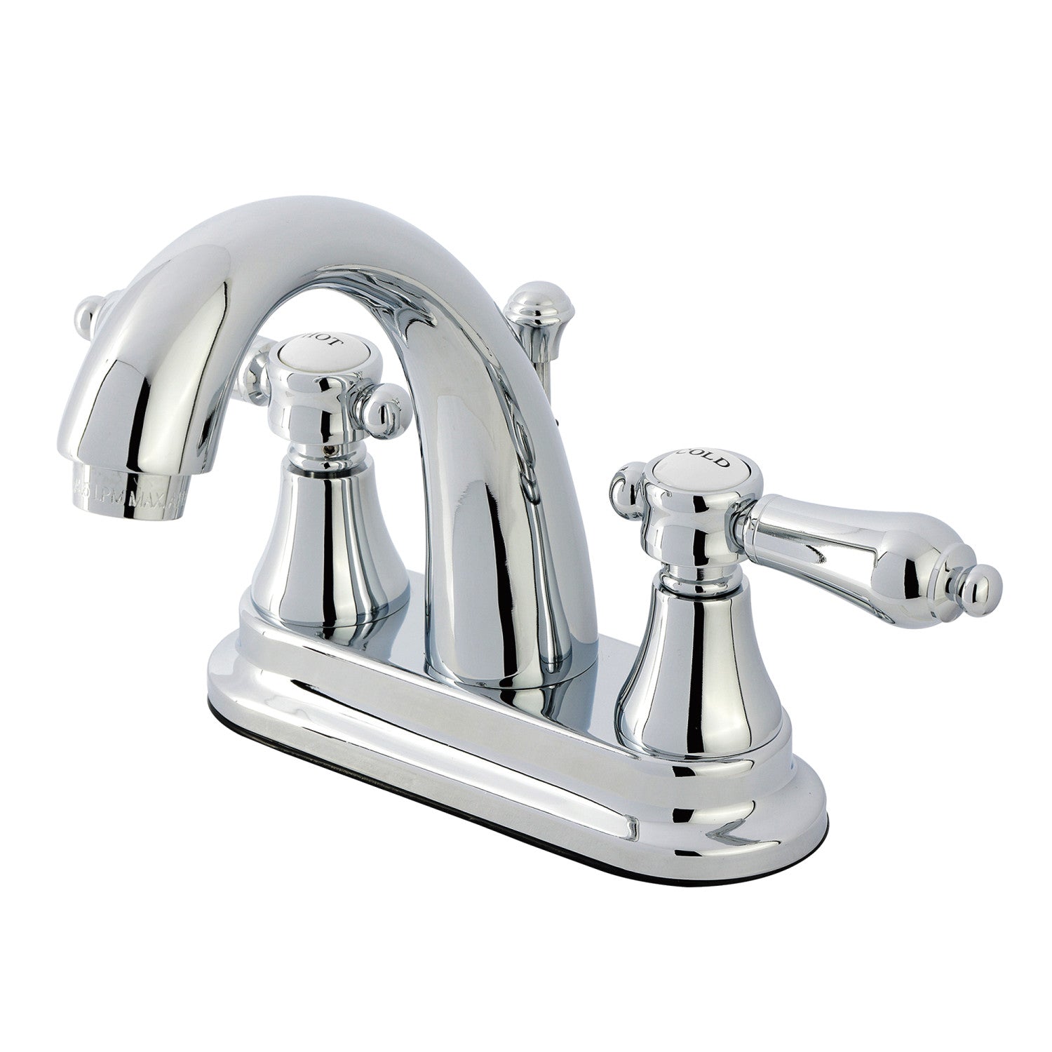 Kingston Heirloom KS7611BAL - Héritier Double poignée 3 trous montage sur plage 4-Inch Centerset Robinet de salle de bain avec laiton à tirette, poli Chrome