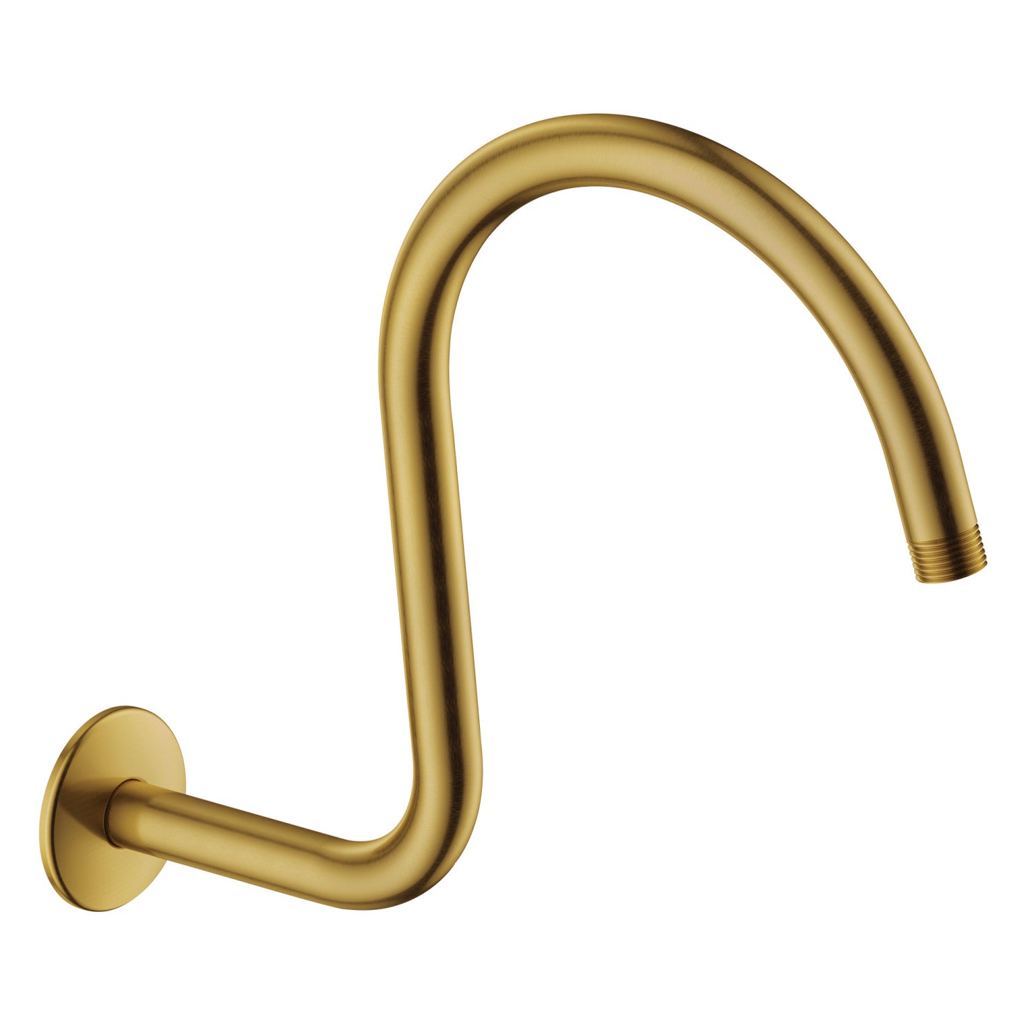 Kingston Restoration K114C7 14-Inch Shower Arm with Round Flange, Brushed Brass